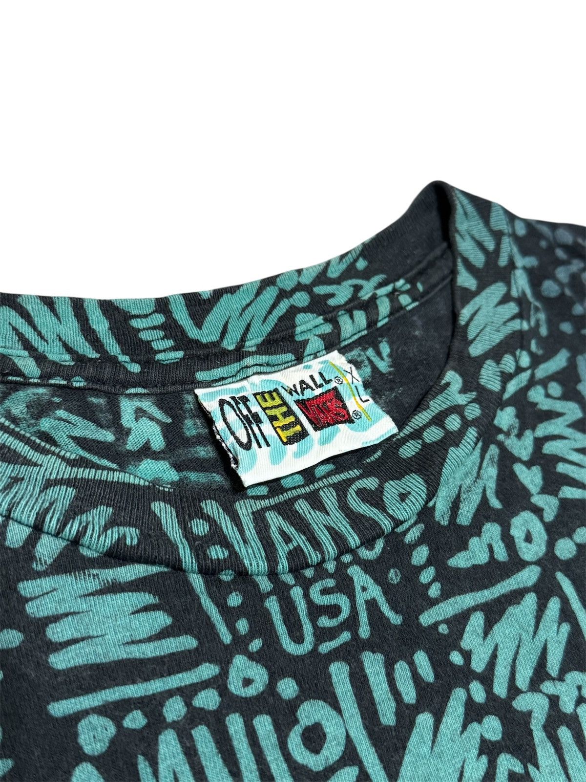 Vintage Rare Vtg 90s Vans Off The Wall AOP SK8 Rowan Zorilla tees Size US XL / EU 56 / 4 - 4 Thumbnail