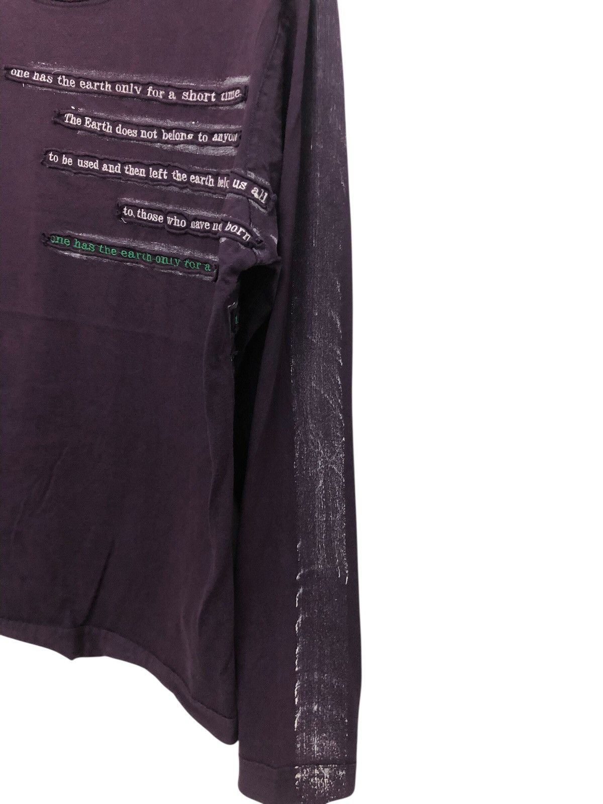 Adolfo Dominguez GRUNGE PATCH POEM TEE PAINT ROLL ROUGH EDGE DISTRESSED STYLE Size US L / EU 52-54 / 3 - 8 Thumbnail