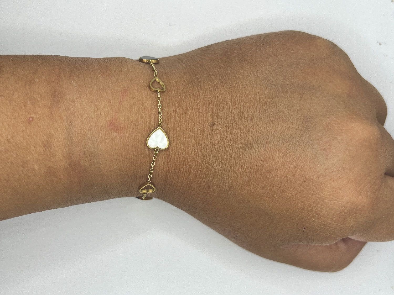 Jewelry Love Hearts Gold Chain Bracelet Size ONE SIZE - 3 Thumbnail