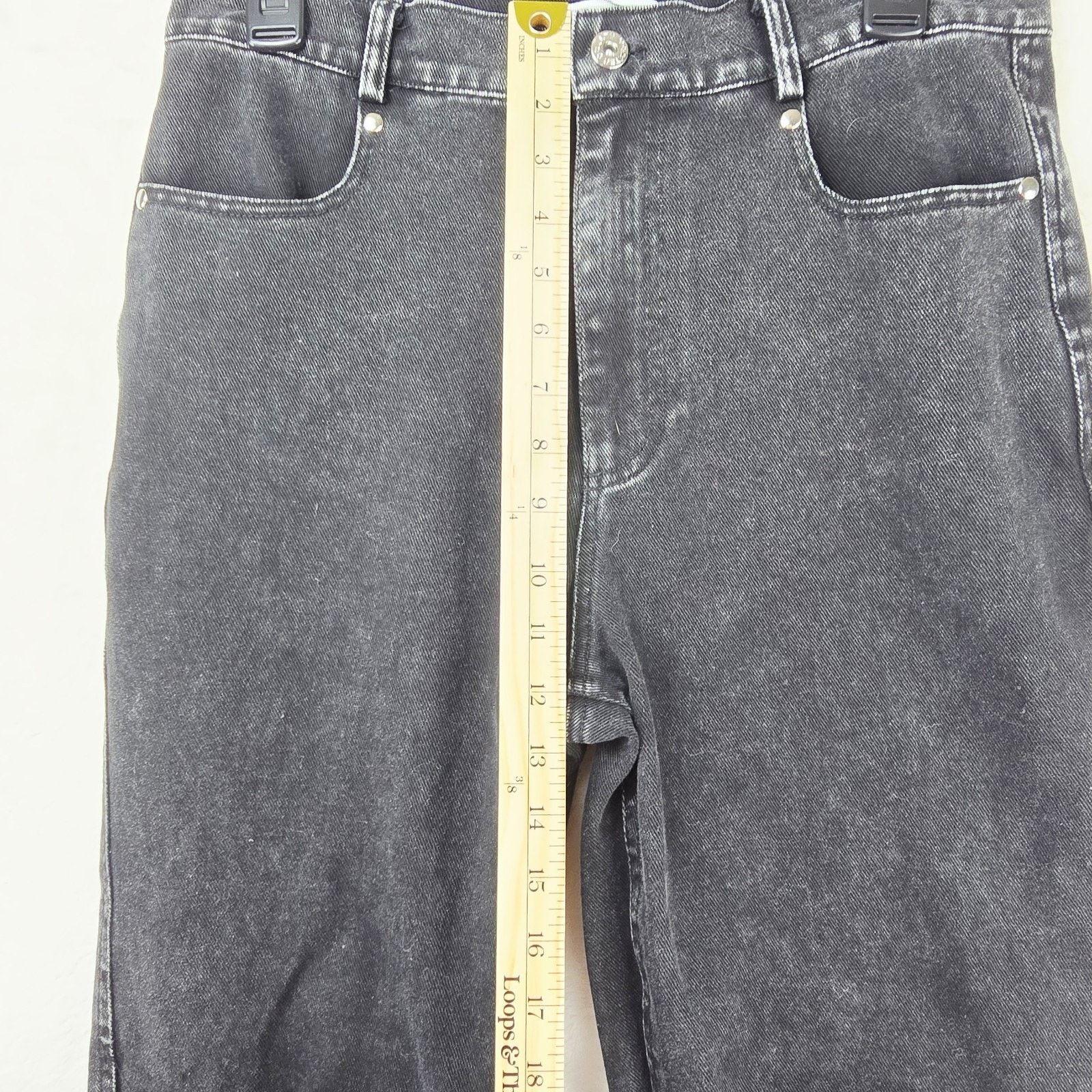 Other MODITEC Jeans 30x29 Black Buckle Strap Legs Goth Rave Emo Size US 30 / EU 46 - 16 Thumbnail