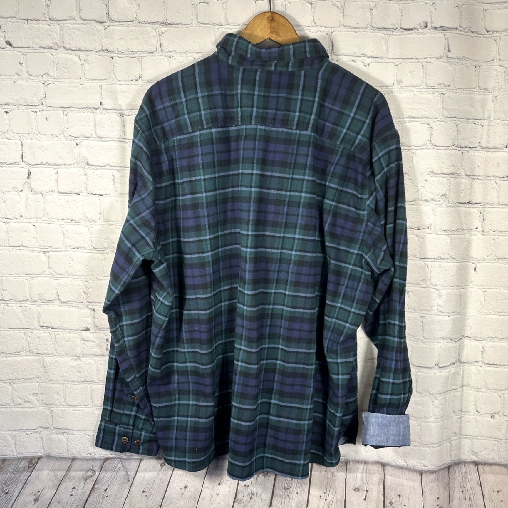 Vintage L.L. Bean Scotch Plaid Flannel Shirt XL Blue Pocket Button-Up Men's Size US XL / EU 56 / 4 - 6 Thumbnail