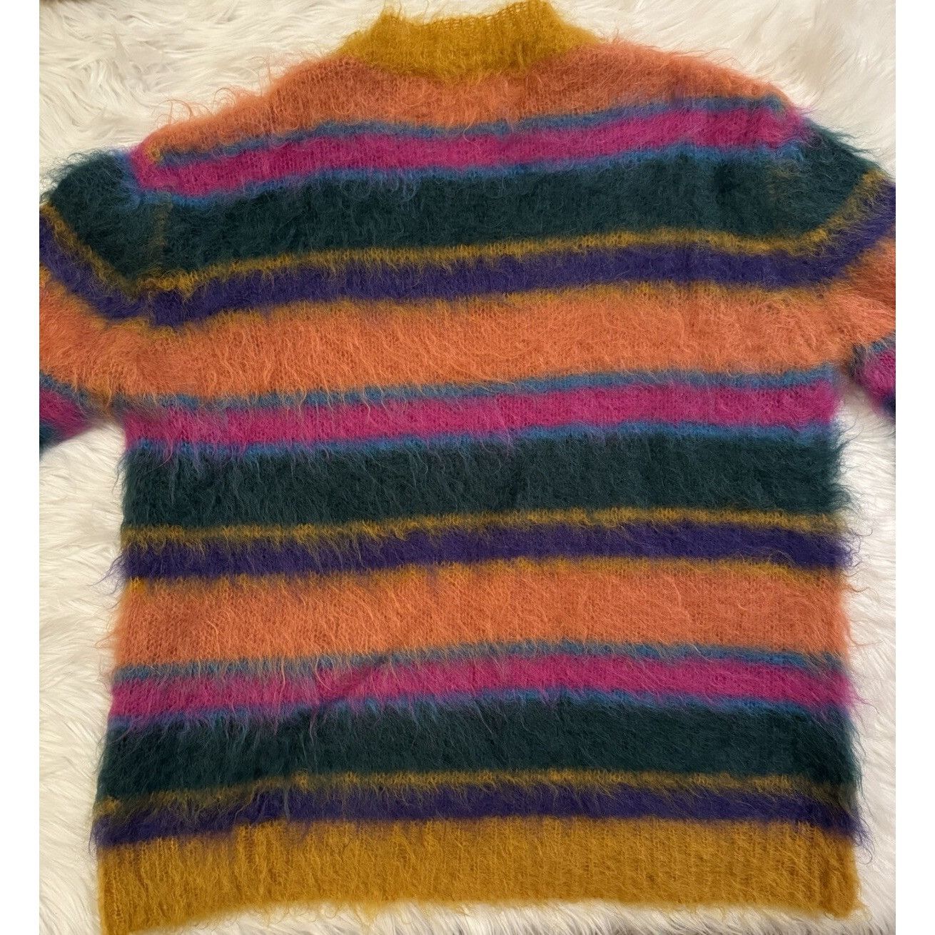 Marni Fuzzy Wuzzy Knit Sweater Mohair Multicolor Striped 44