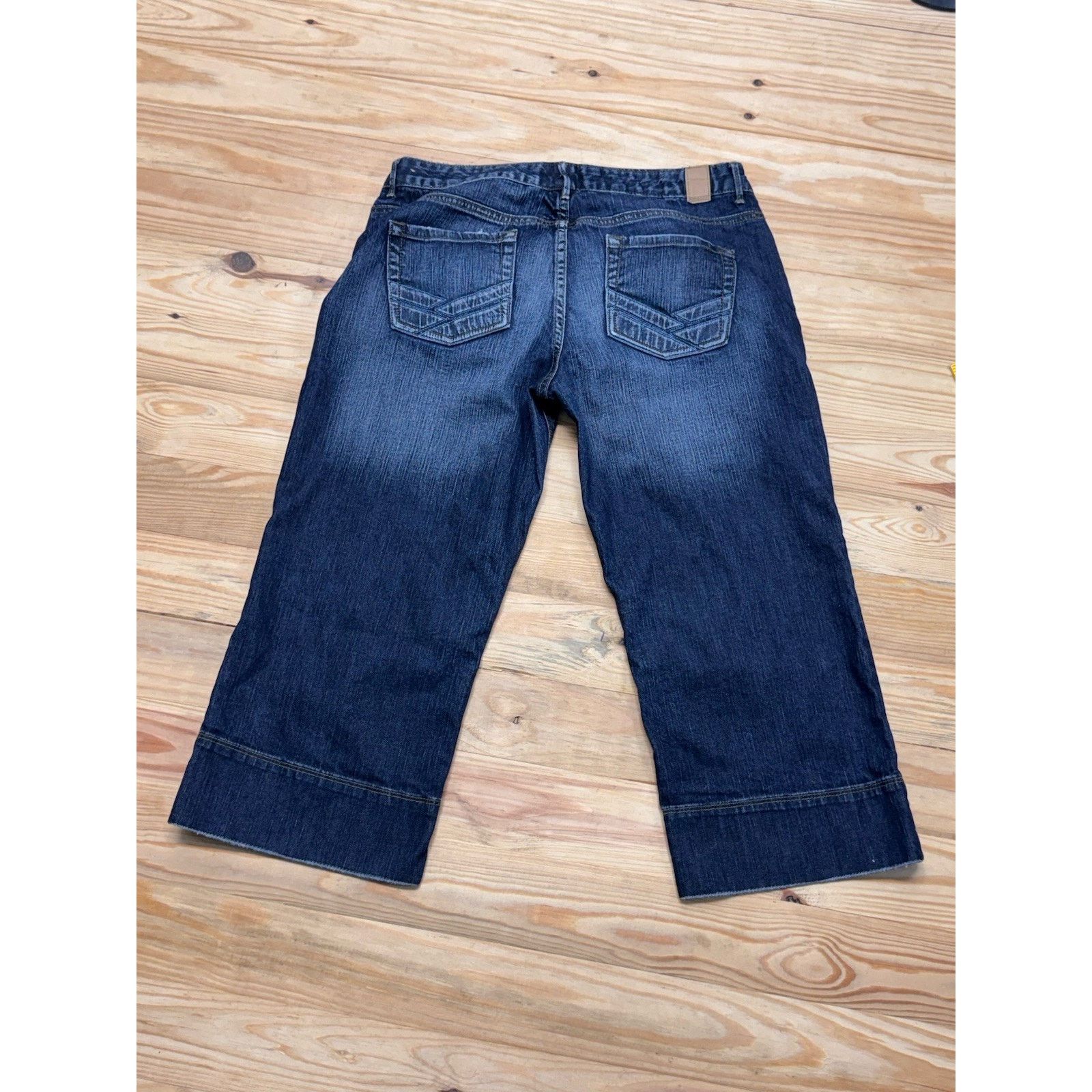 Maurice Lacroix Maurices Women's Crop Blue Denim Jeans Basket Weave Sz 7/8 Size 30" / US 8 / IT 44 - 2 Thumbnail