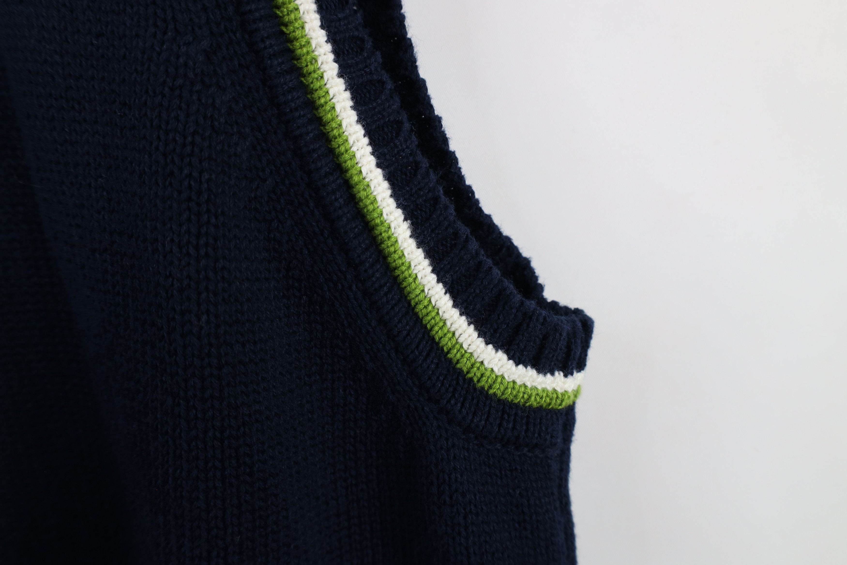 Gap × Vintage Vintage 90s Gap Blank Cotton Knit V-Neck Sweater Vest Blue Size US XL / EU 56 / 4 - 5 Thumbnail