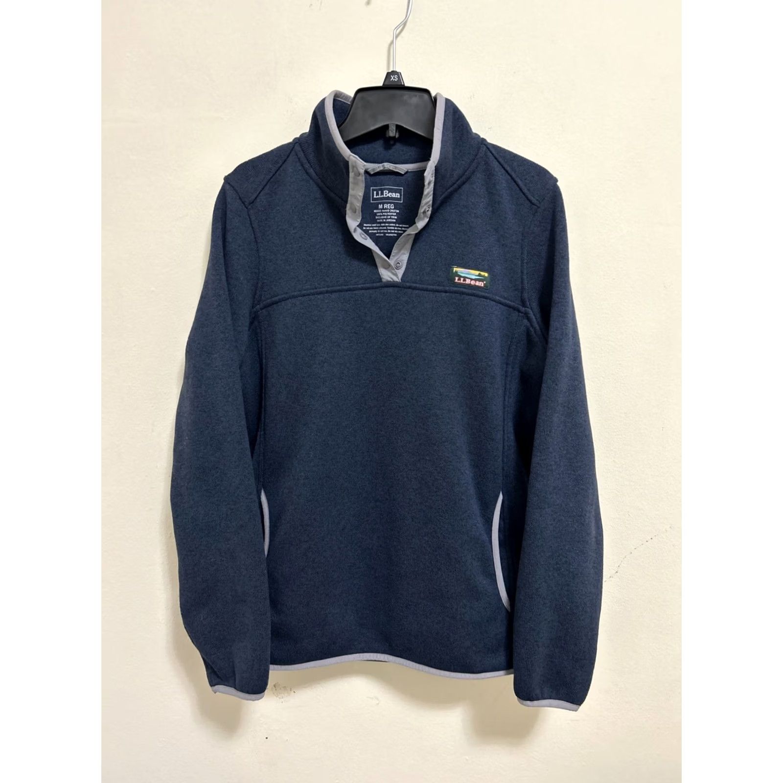Vintage LL Bean Sweater Womens Medium Blue T-Snap Fleece Pullover Logo L/S 292726 Size M / US 6-8 / IT 42-44 - 2 Thumbnail