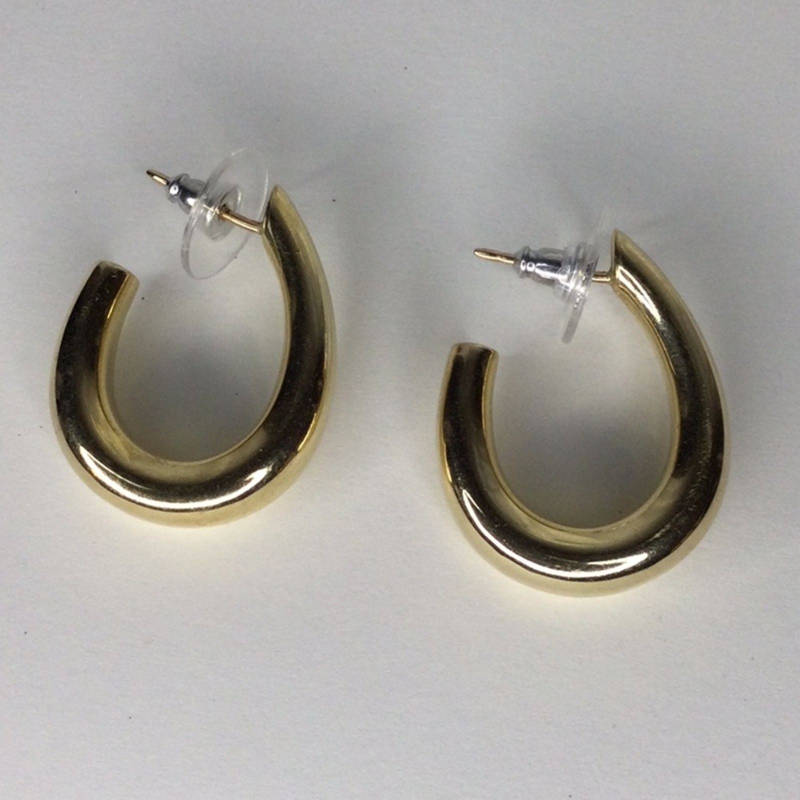 Other Gold Tone Push Back Small Hoop Earrings Size ONE SIZE - 14 Thumbnail