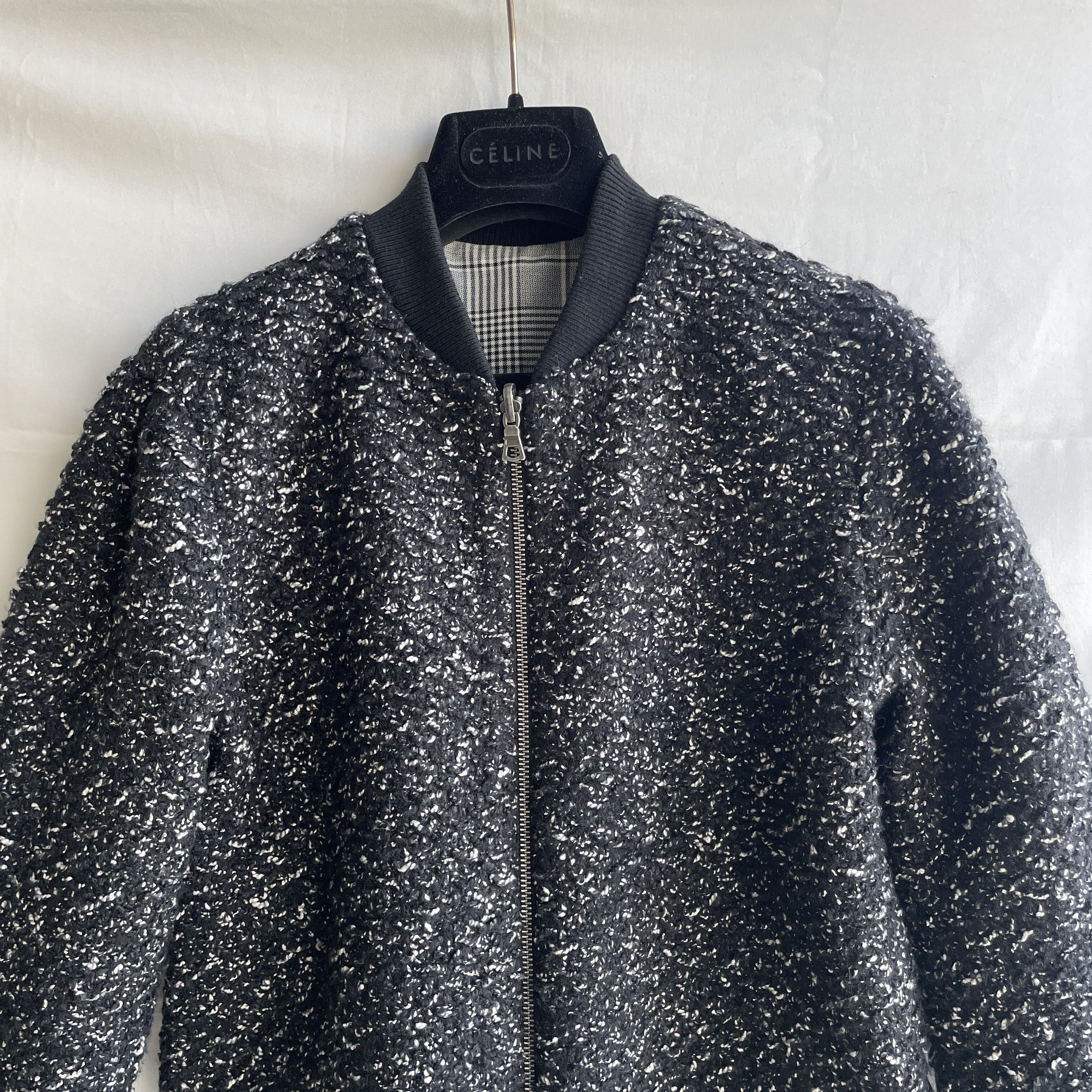 Alice + Olivia Alice + Olivia Lonnie Reversible Boucle Plaid Bomber Jacket Size M / US 6-8 / IT 42-44 - 6 Thumbnail