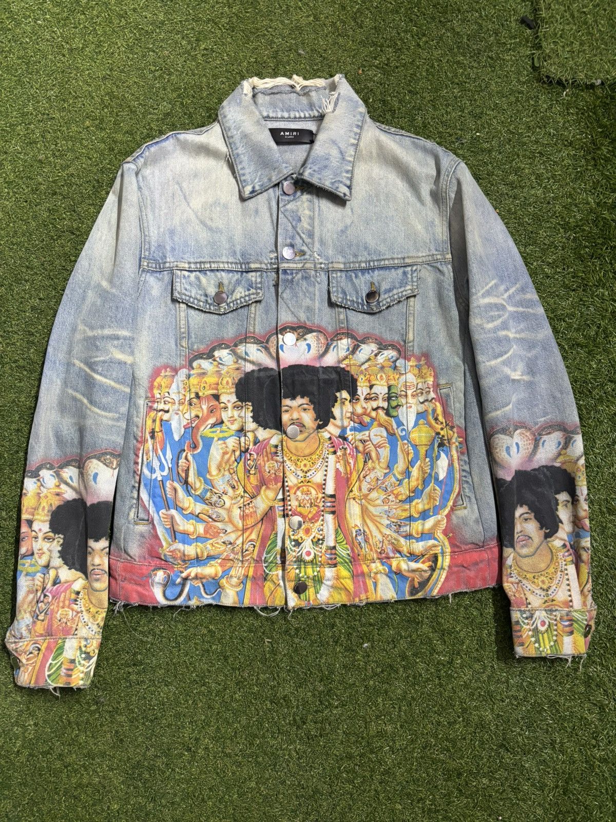 Amiri AMIRI Jimi Hendrix Denim Trucker Jacket Size US XL / EU 56 / 4 - 3 Thumbnail