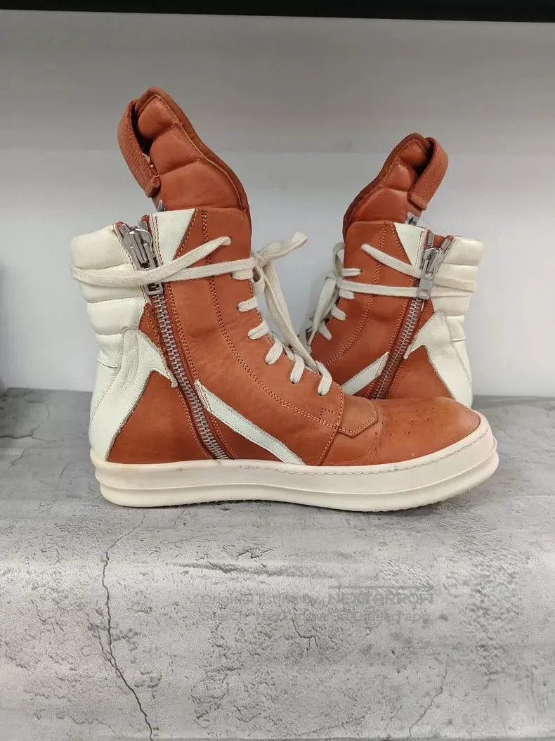 Rick Owens Rick Owens Geobasket Leather Sneaker in Orange. Size US 7.5 / EU 40-41 - 6 Thumbnail