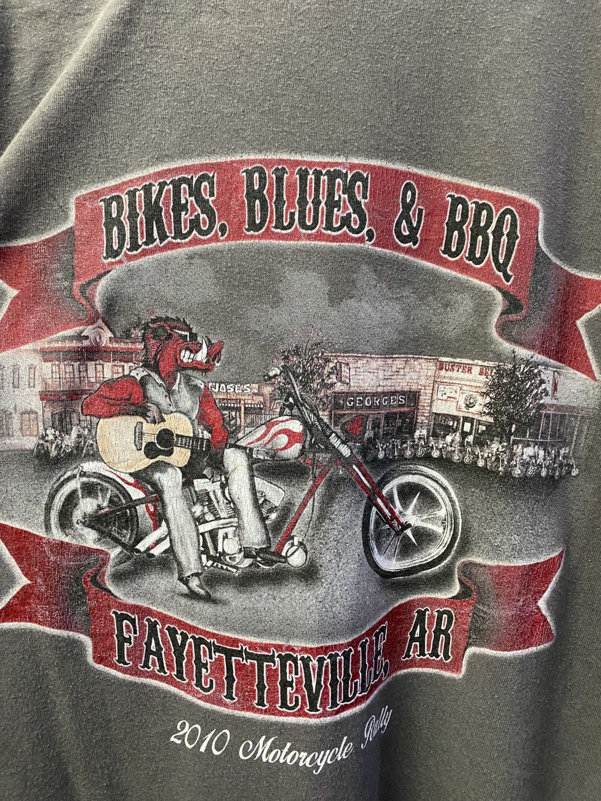 Vintage Rare Bikes Blues & BBQ Motorcycle Rally Tee Size US L / EU 52-54 / 3 - 2 Thumbnail