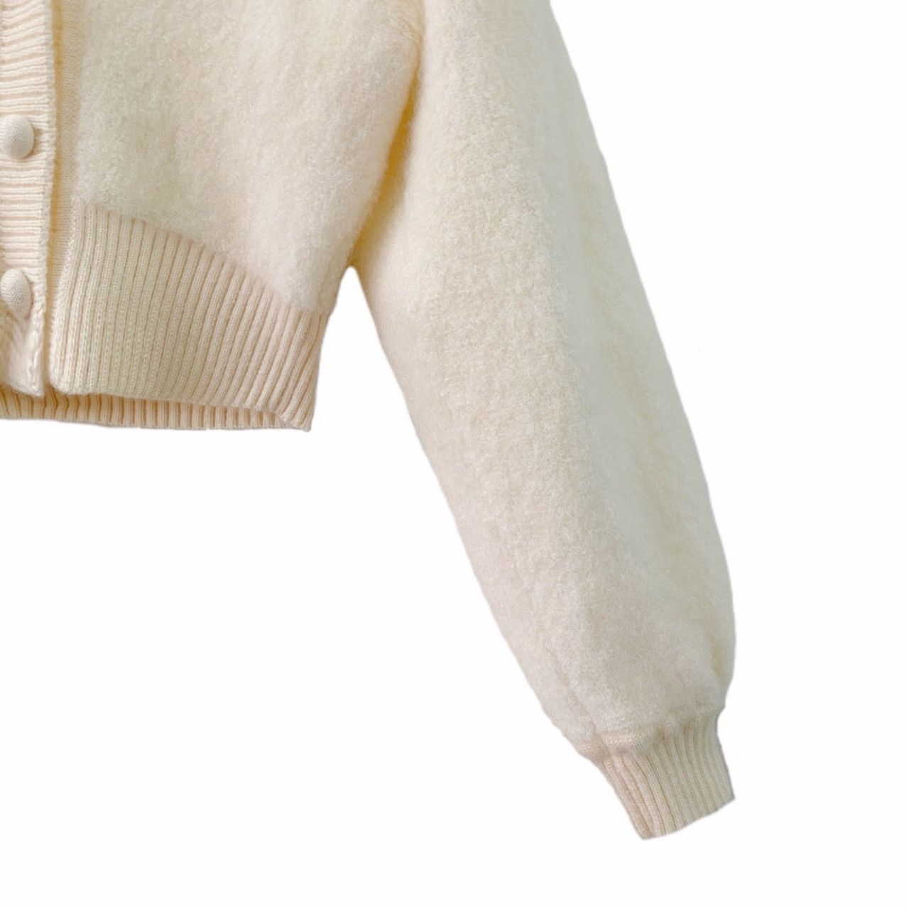 Fendi Fendi White Mohair V-Neck Long Sleeve Short Cardigan Coat Size XS / US 0-2 / IT 36-38 - 5 Thumbnail