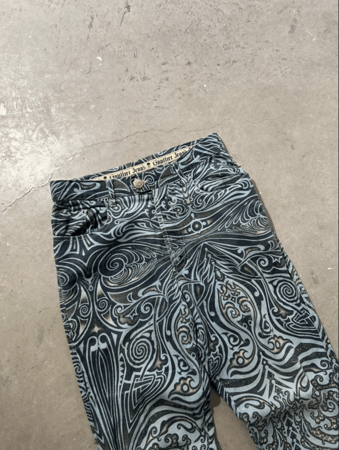 Jean × Jean Paul Gaultier Jean Paul Gaultier Jeans Graphic Tribal Denim Tattoo EX0124 Size 25" / US 0 / IT 36 - 10 Thumbnail