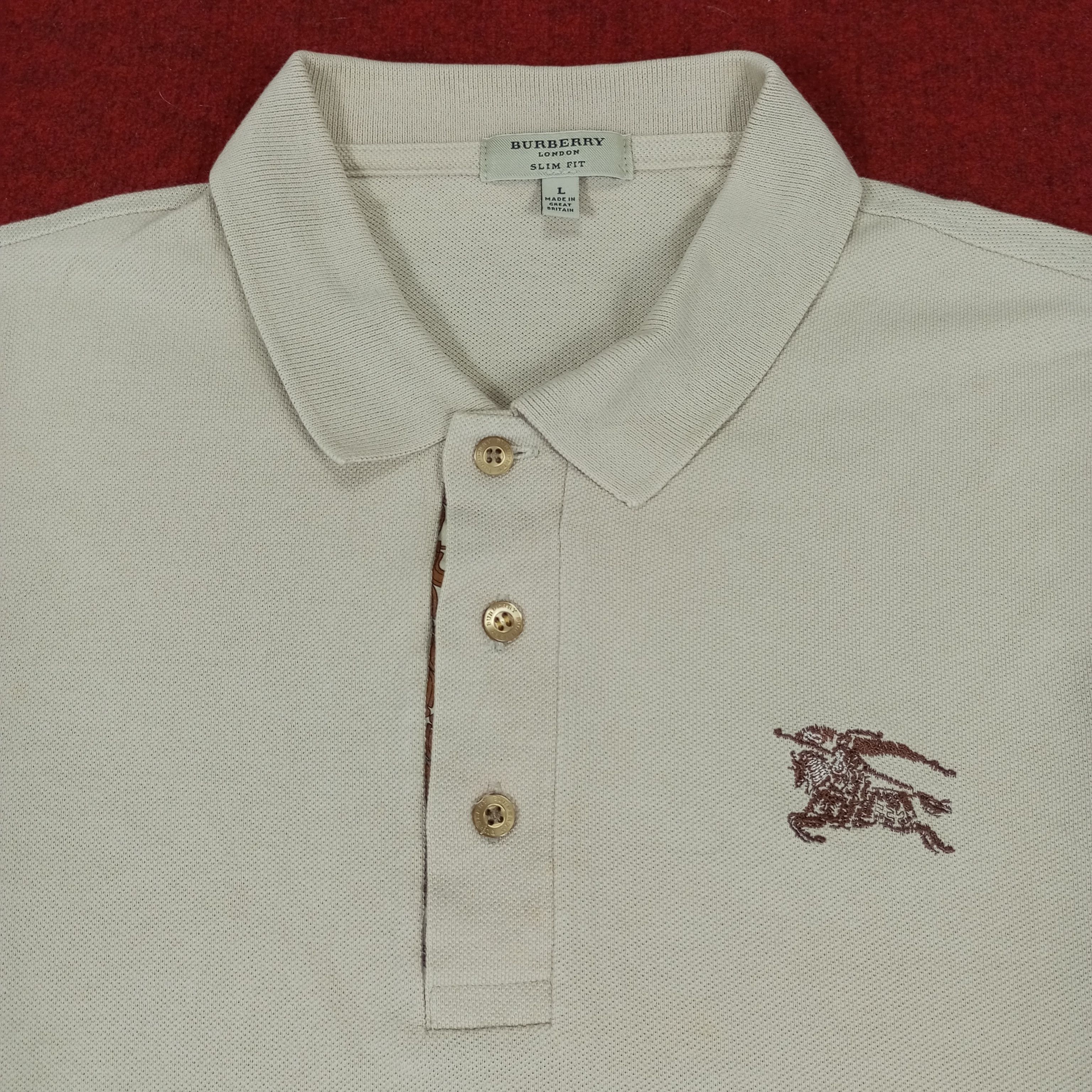 Burberry Burberry London Slim Fit Long Sleeve Polos Size US L / EU 52-54 / 3 - 2 Thumbnail
