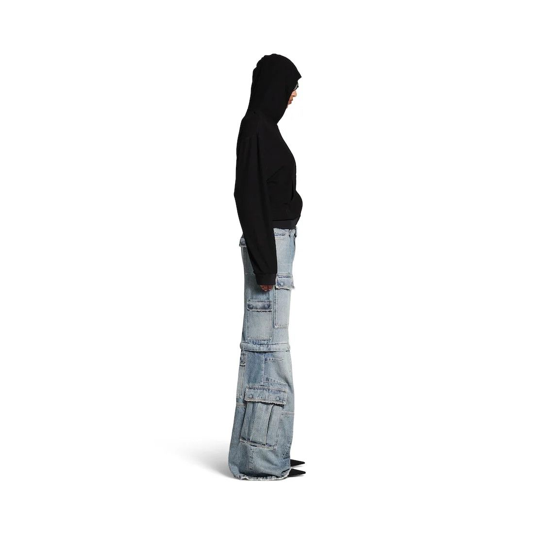 Balenciaga o1tr1nto0426 Flared Cargo Pants in Blue Size 25" / US 0 / IT 36 - 3 Thumbnail