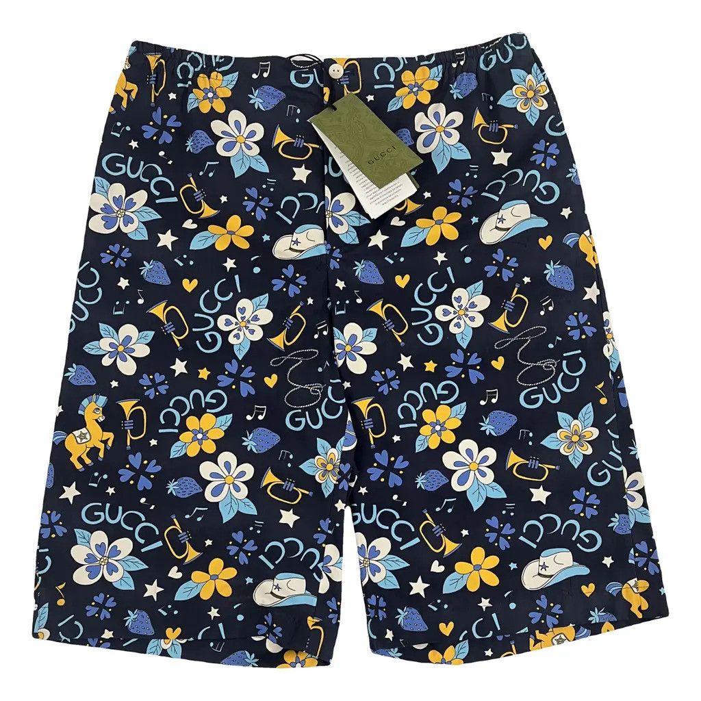 image of Gucci Shorts With Print, Never Worn With Label! in Blue Yellow, Men's (Size 30)