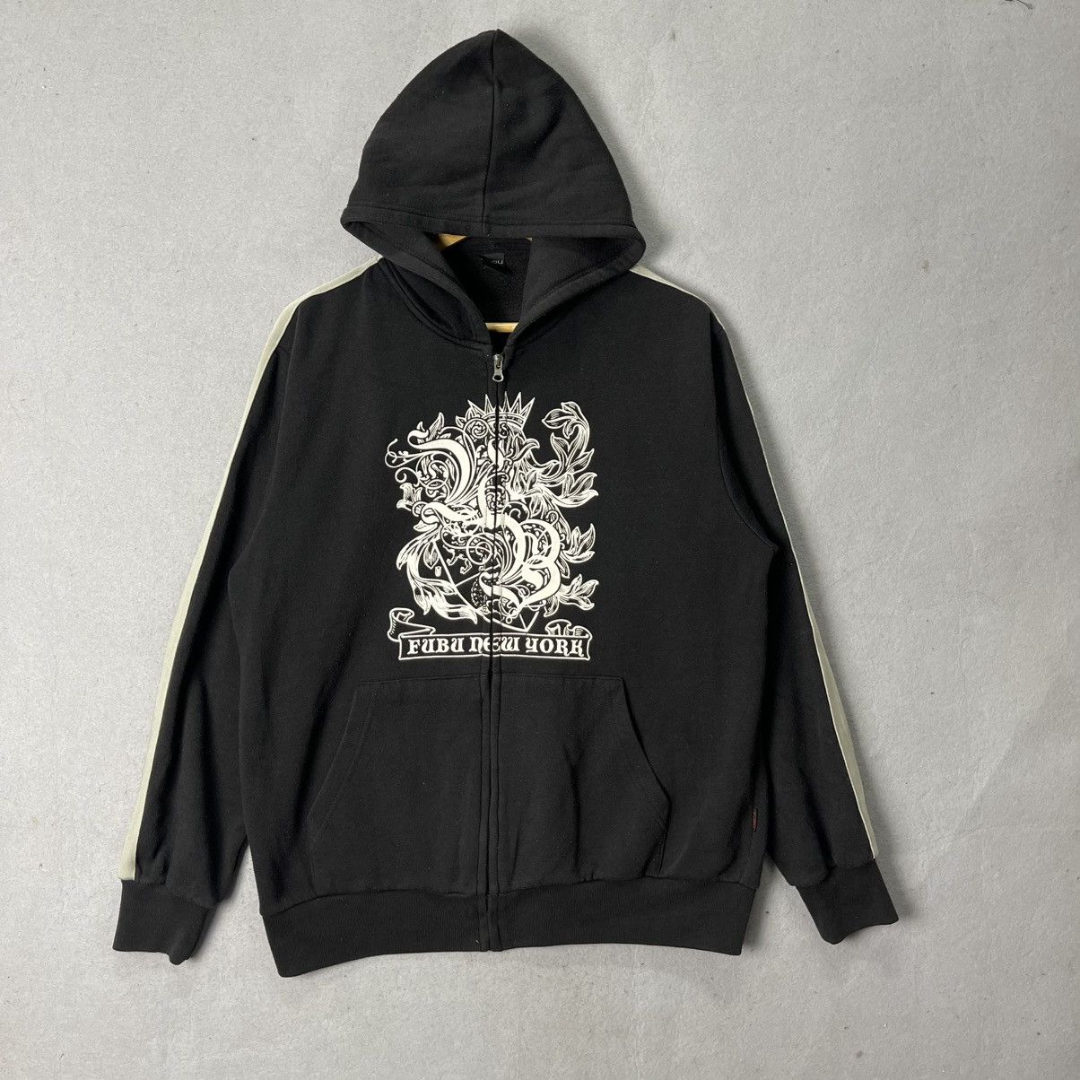 Fubu FUBU The Collection Black Zip Hoodie Dragon Print XL Size US XL / EU 56 / 4 - 1 Thumbnail