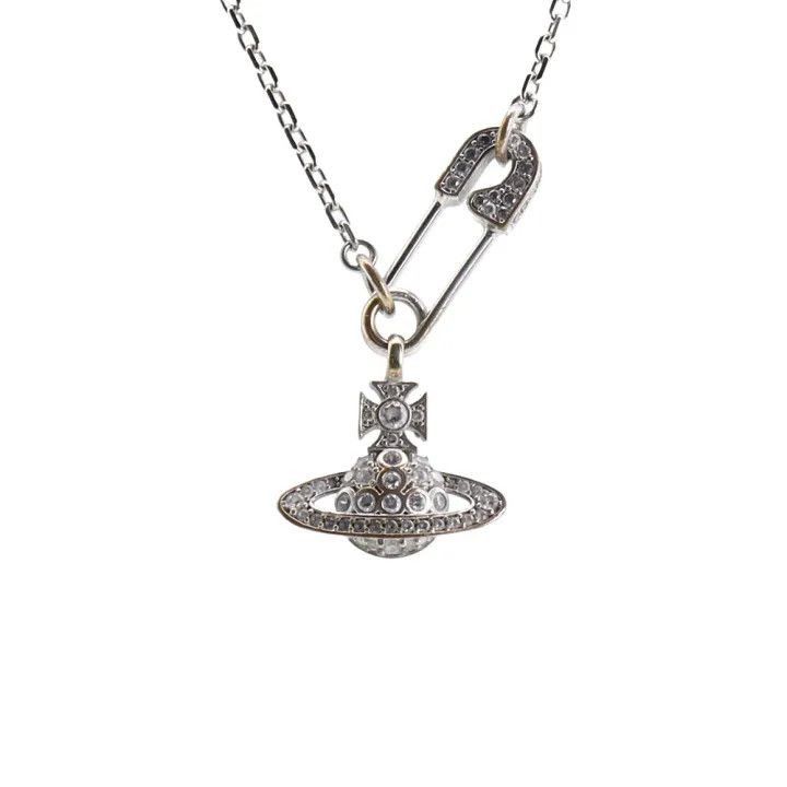 Vivienne Westwood Vivienne Westwood Lucrece Crystal Safety Pin Necklace Size ONE SIZE - 8 Thumbnail