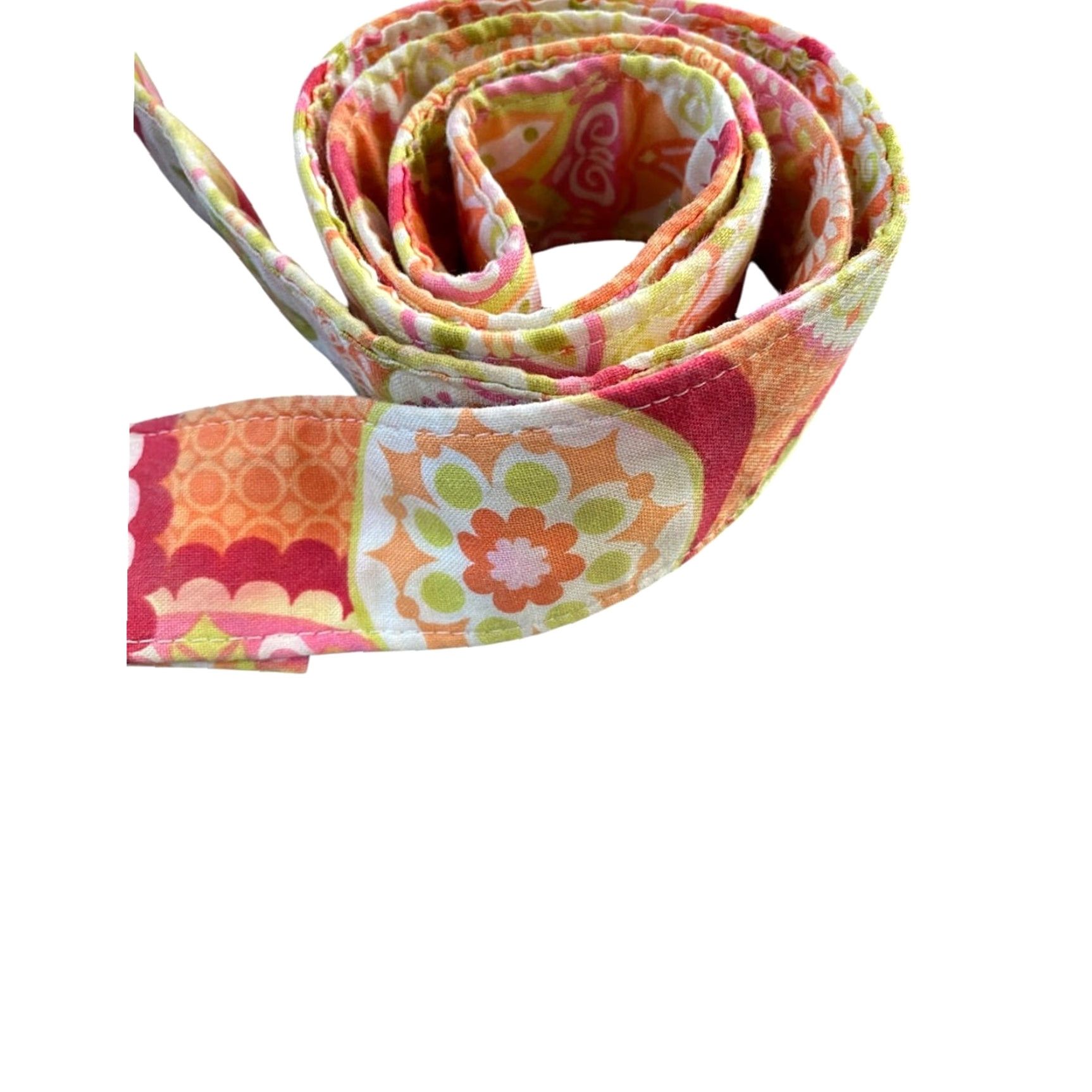 Vintage Chickadees Belt D-Ring Fabric Floral Green Orange 1.5 Inch Width Small One Size Adjustable Belt Size ONE SIZE - 5 Thumbnail