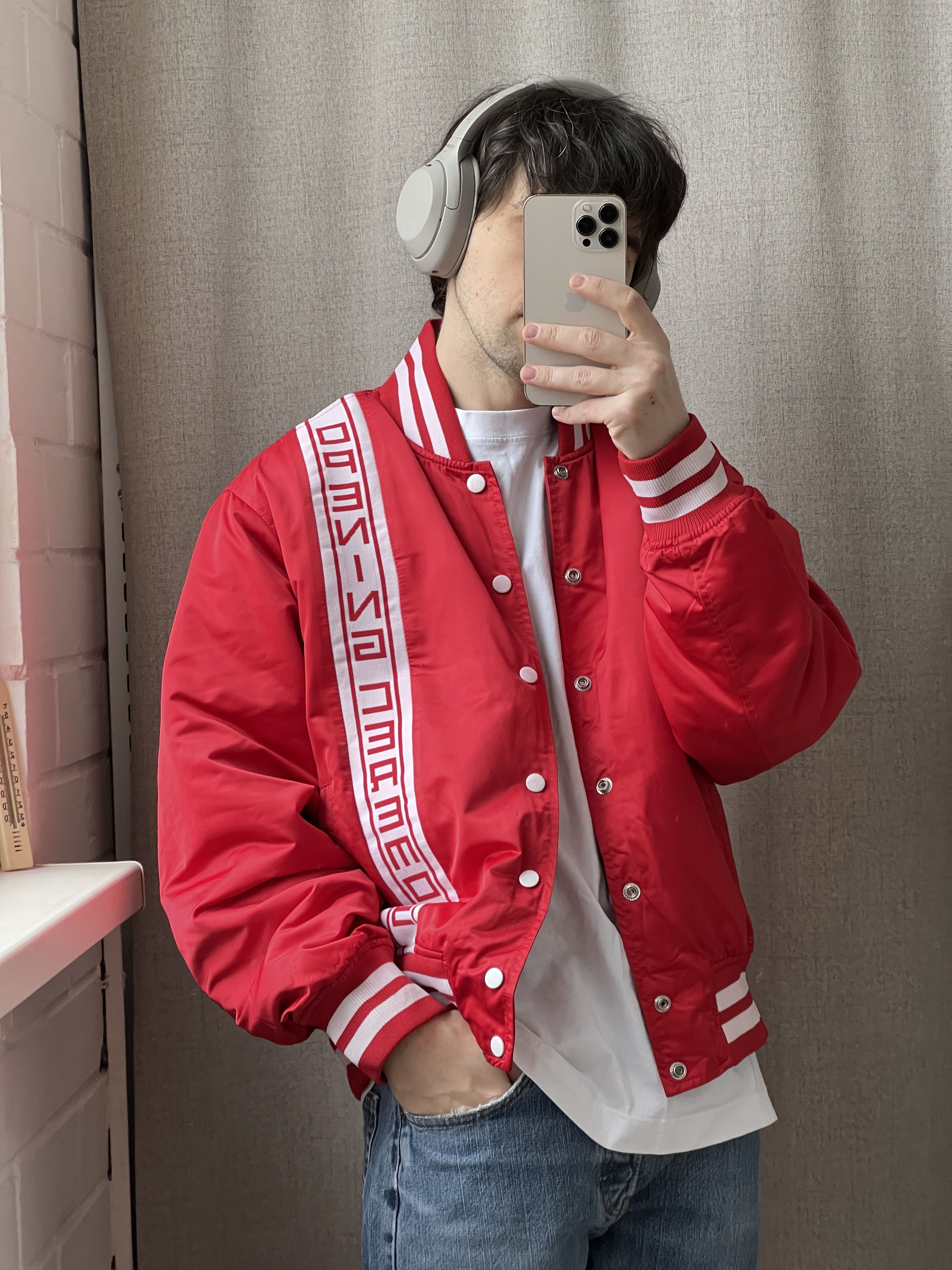 Opening Ceremony Opening Ceremony Red Nylon Bomber Jacket Spell Logo Size US M / EU 48-50 / 2 - 3 Thumbnail