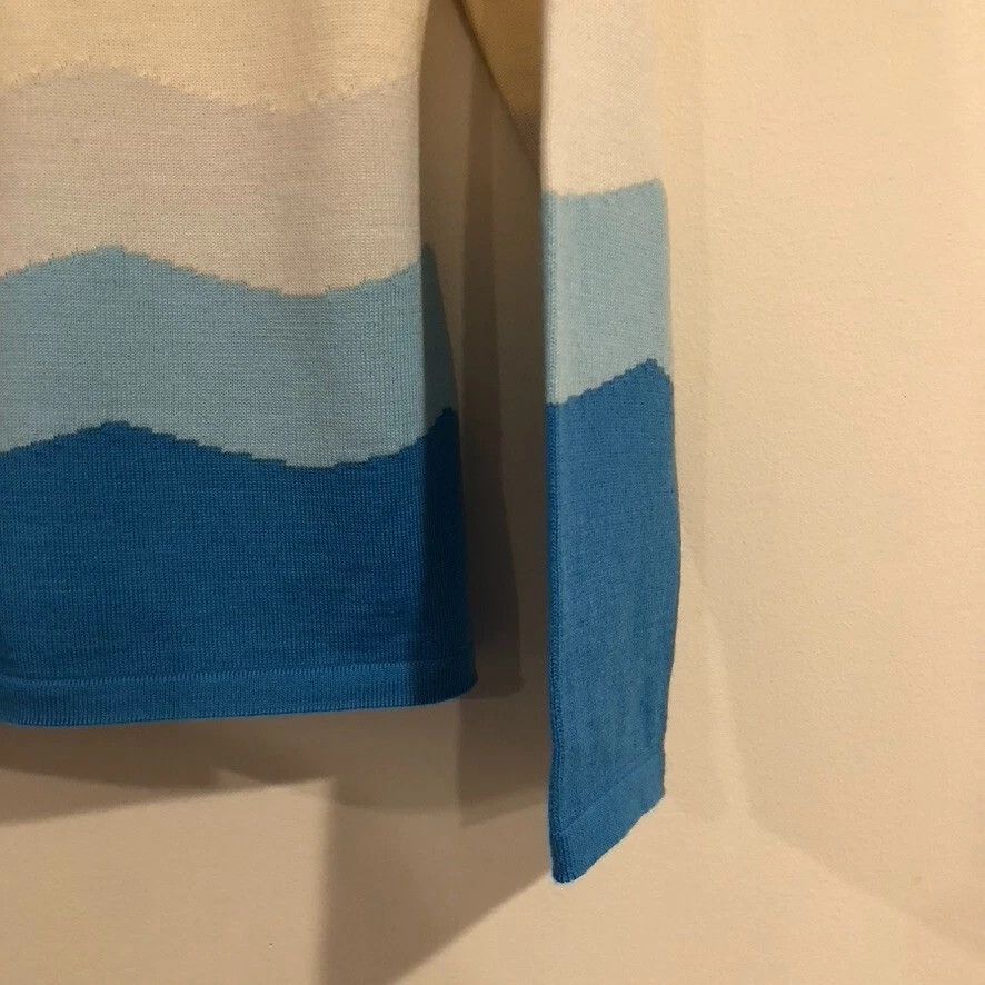 Vintage Rodier France Blue Striped Sweater Size M / US 6-8 / IT 42-44 - 5 Thumbnail