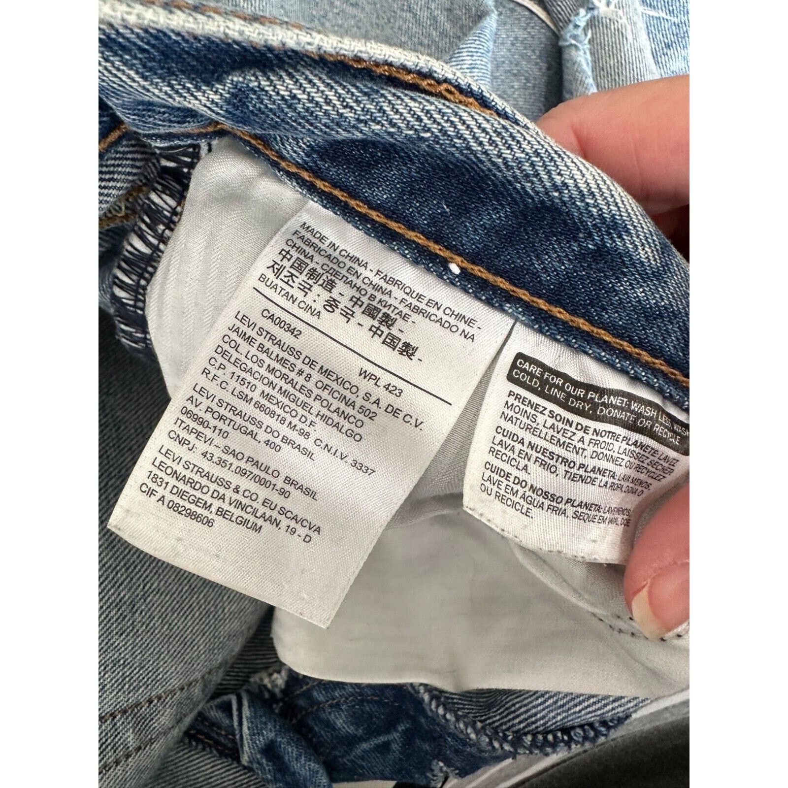Levi's Levis White Oak Cone Denim Button Fly Distress Slim Leg Jean Size 27" / US 4 / IT 40 - 11 Thumbnail