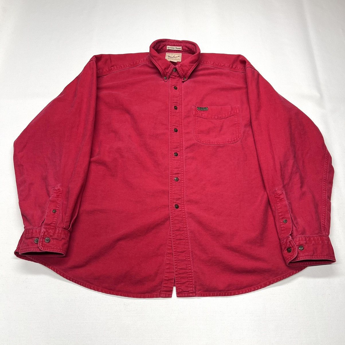 Vintage × Woolrich Woolen Mills VTG Woolrich Chamois Flannel Shirt Red Button Long Sleeve Size US XXL / EU 58 / 5 - 1 Thumbnail