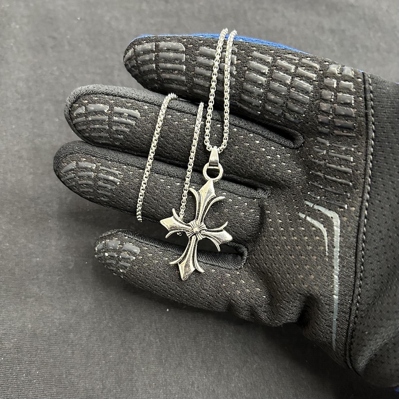 Japanese Brand × Vintage Y2K 2000s Chrome Silver Cross Punk Skater Hip Hop Chain Size ONE SIZE - 1 Thumbnail