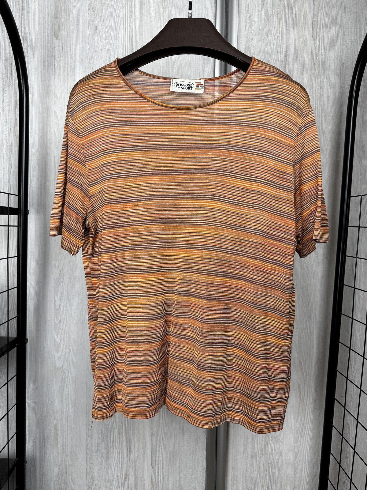 Missoni Missoni Sport Orange Striped Cotton Viscose SS tee shirt 48 Size XL / US 12-14 / IT 48-50 - 2 Thumbnail