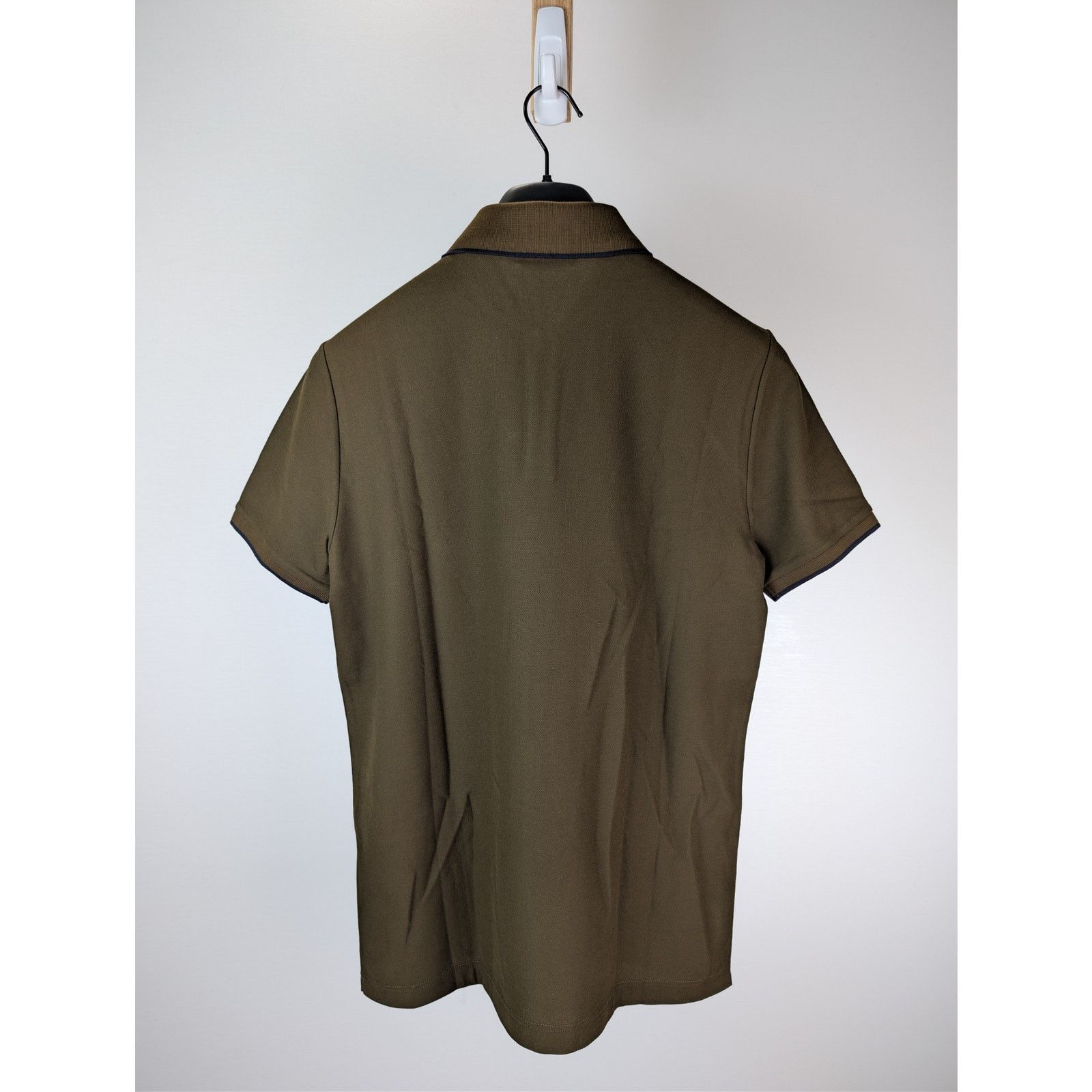 Loro Piana o1rshd1 Double Collar Cotton Piquet Polo Shirt Olive Green Size US M / EU 48-50 / 2 - 16 Thumbnail