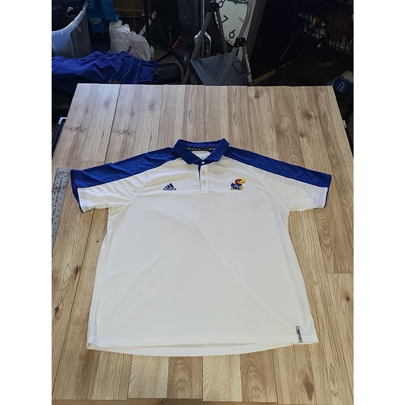 Adidas Adidas Climalite KU Kansas Jayhawks Polo 2XL SS Shirt Blue White Mens Size US XXL / EU 58 / 5 - 3 Thumbnail