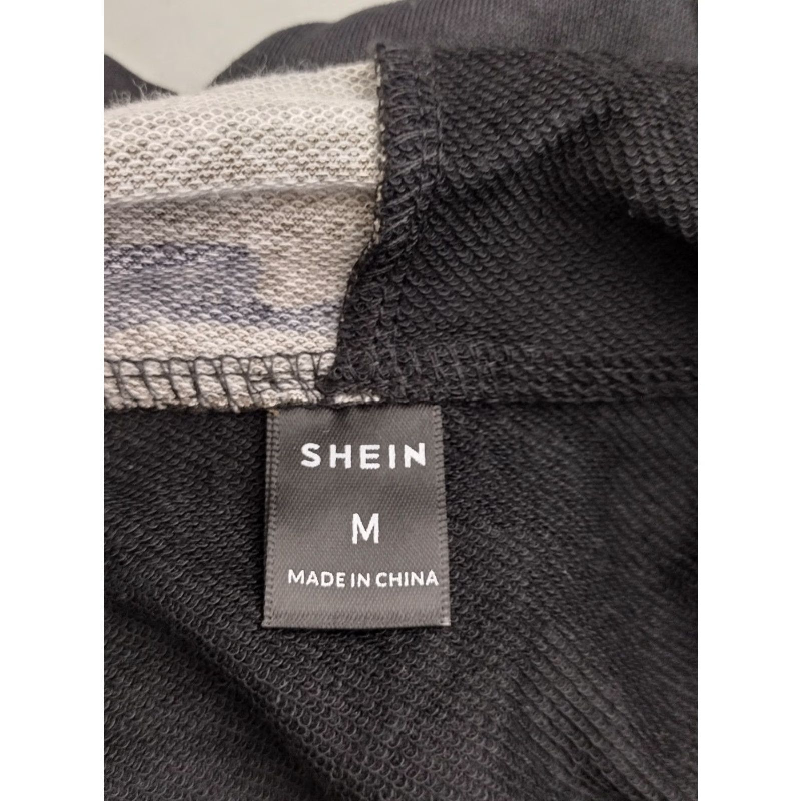 Shein SHEIN EZ Wear Color Block Hooded Sweatshirt Long Sleeve Black/Camo Size M Size M / US 6-8 / IT 42-44 - 6 Thumbnail