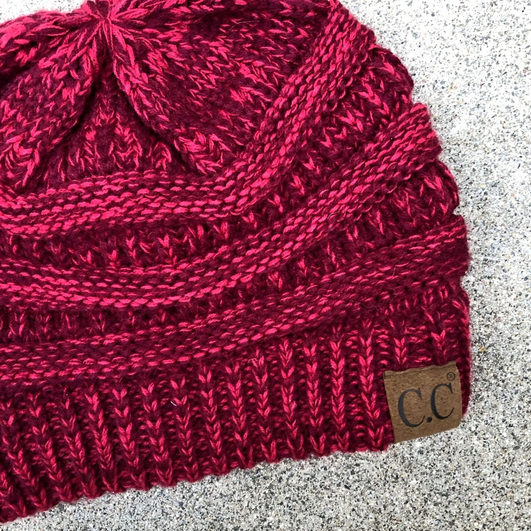 Vintage C.C. Beanie Hat Women One Size Red Cap Shirt/Hat Size ONE SIZE - 3 Thumbnail