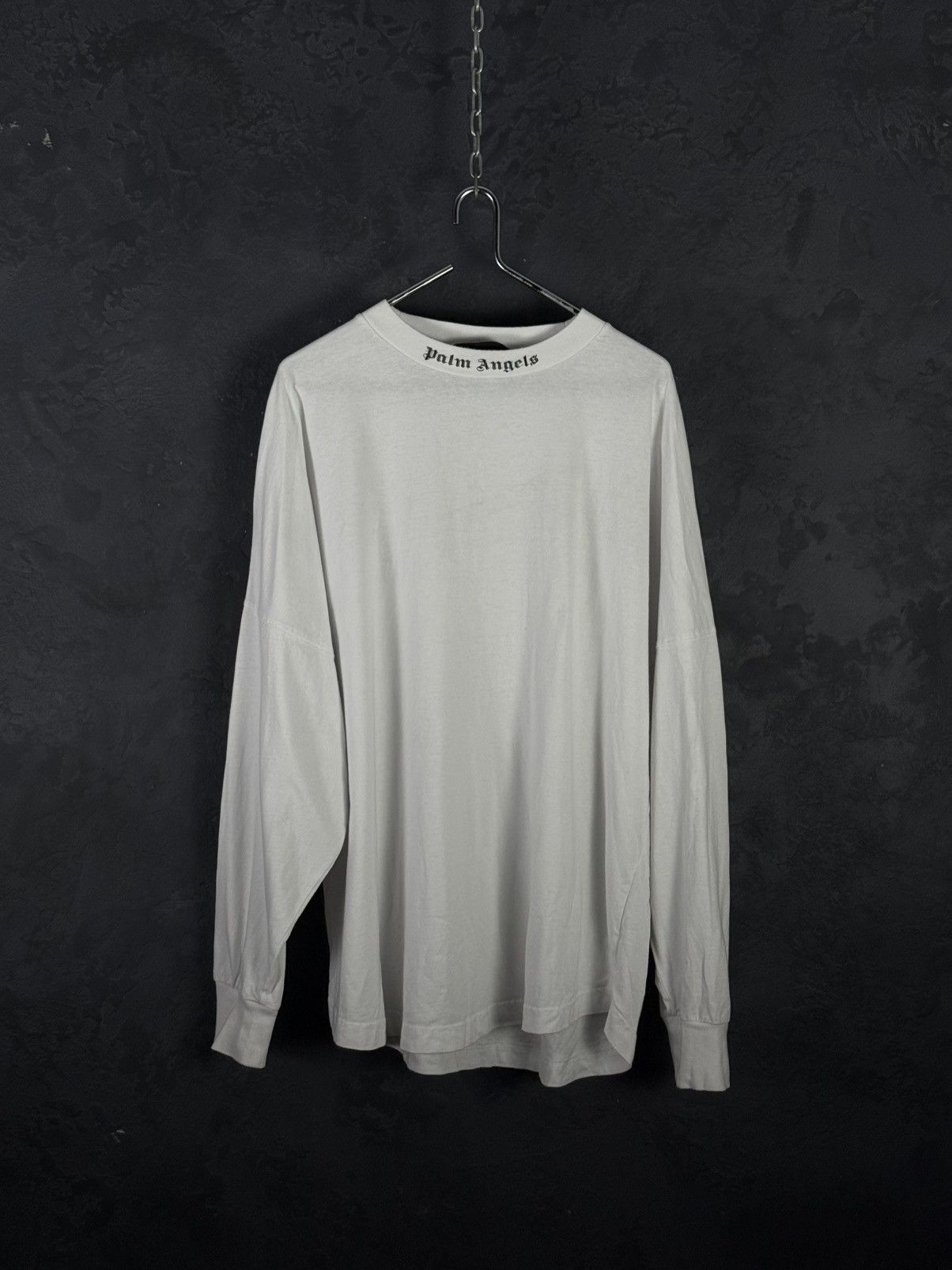 Palm Angels Palm Angels Doubled Logo Oversized Long Sleeve Shirt Size US XL / EU 56 / 4 - 5 Thumbnail