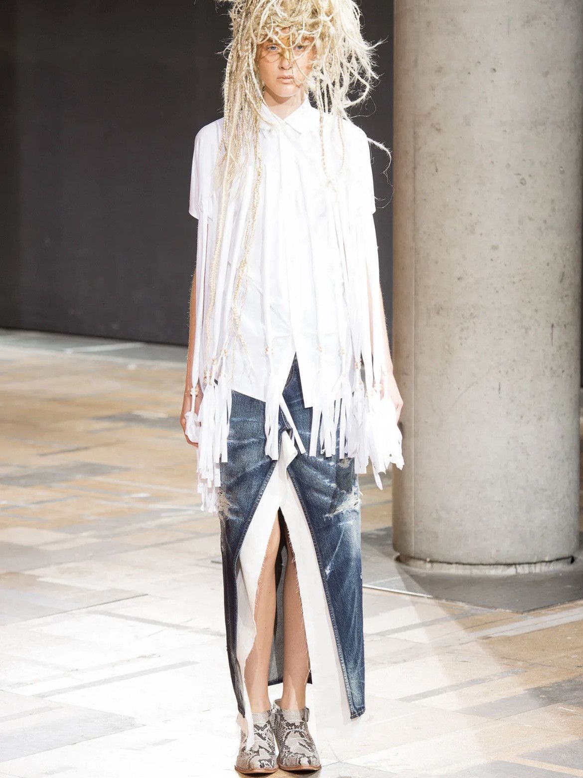 Junya Watanabe S/S 14 Deconstructed Denim Skirt Size 28" / US 6 / IT 42 - 3 Thumbnail