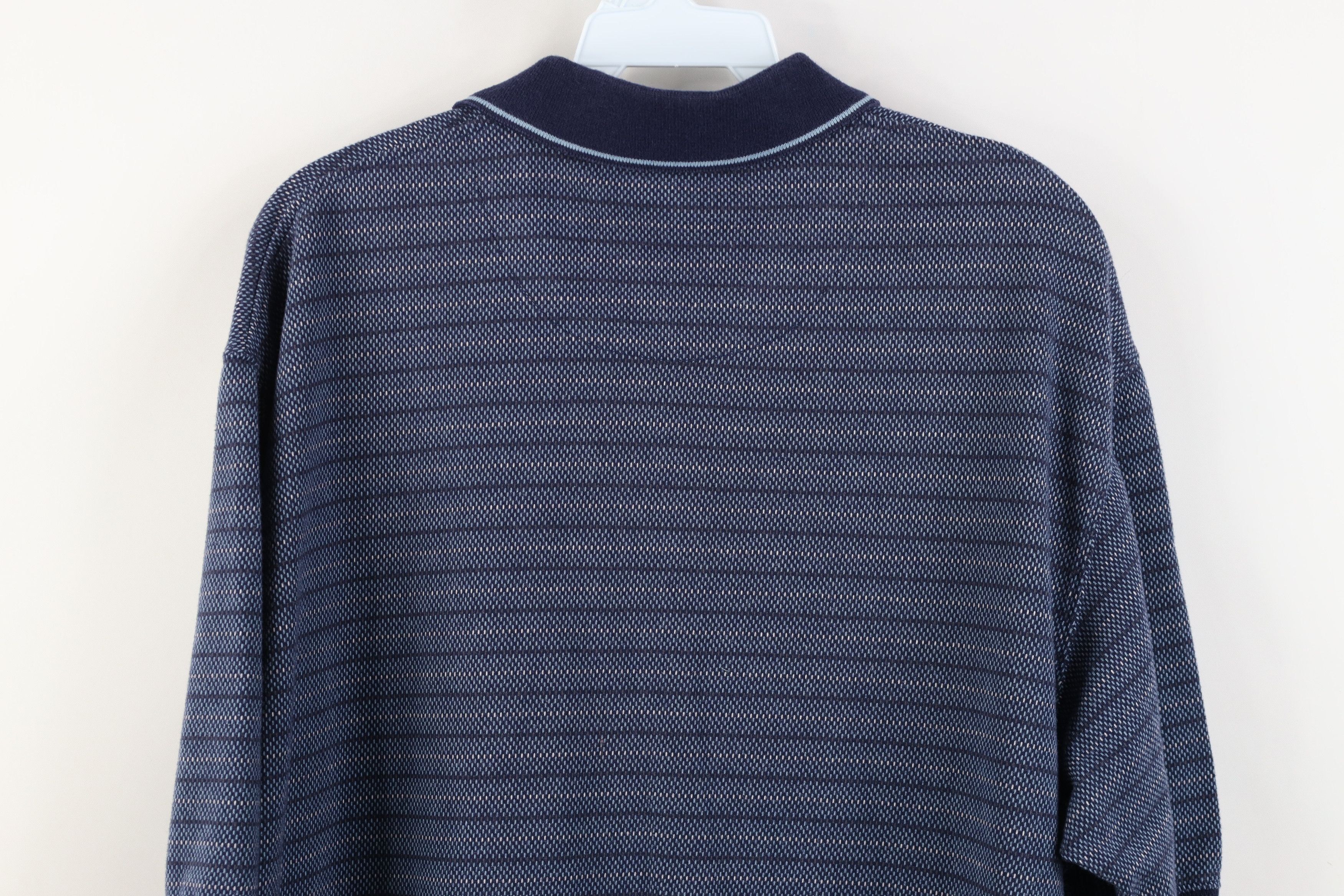 Vintage Vintage 90s Streetwear Striped Thermal Knit Golf Polo Shirt Size US L / EU 52-54 / 3 - 10 Thumbnail