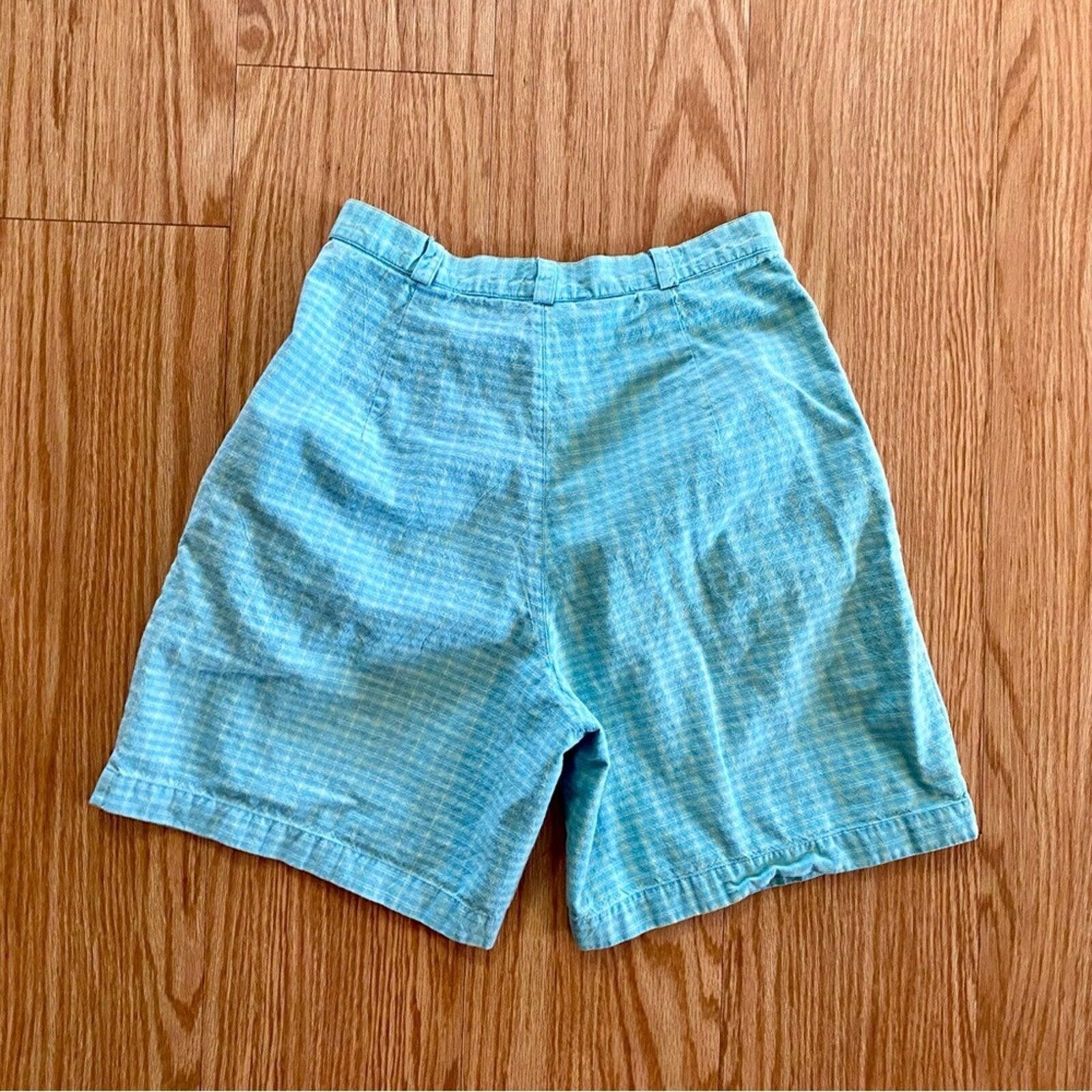 Other David Brooks Petite Vintage Blue Check Shorts Women 0 XSmall Size 26" / US 2 / IT 38 - 6 Thumbnail