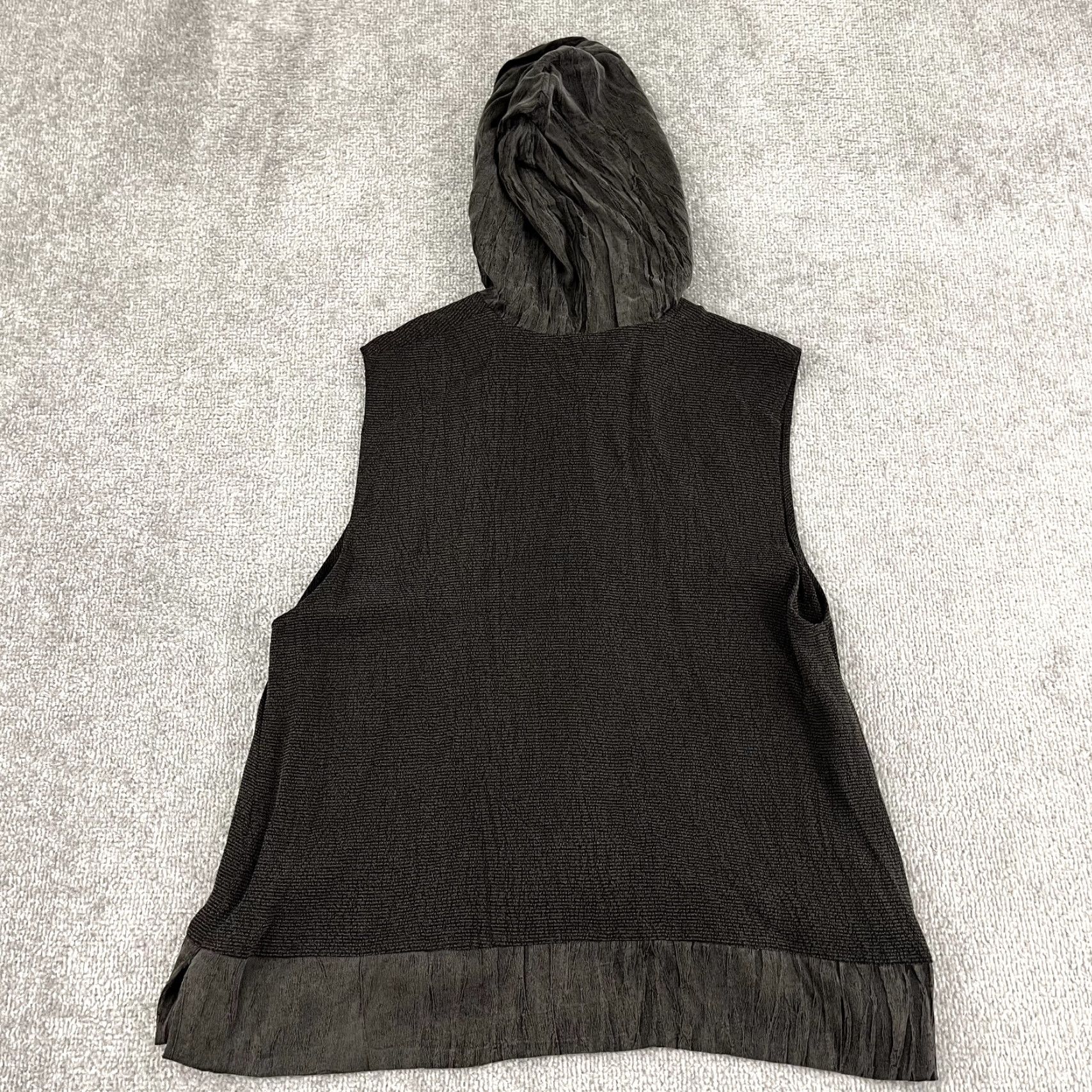 Vintage SOPHIE FINZI Top Womens S/M Gray 100% Bemberg Rayon Hooded Sleeveless Jacket USA Vintage No Size M / US 6-8 / IT 42-44 - 6 Thumbnail