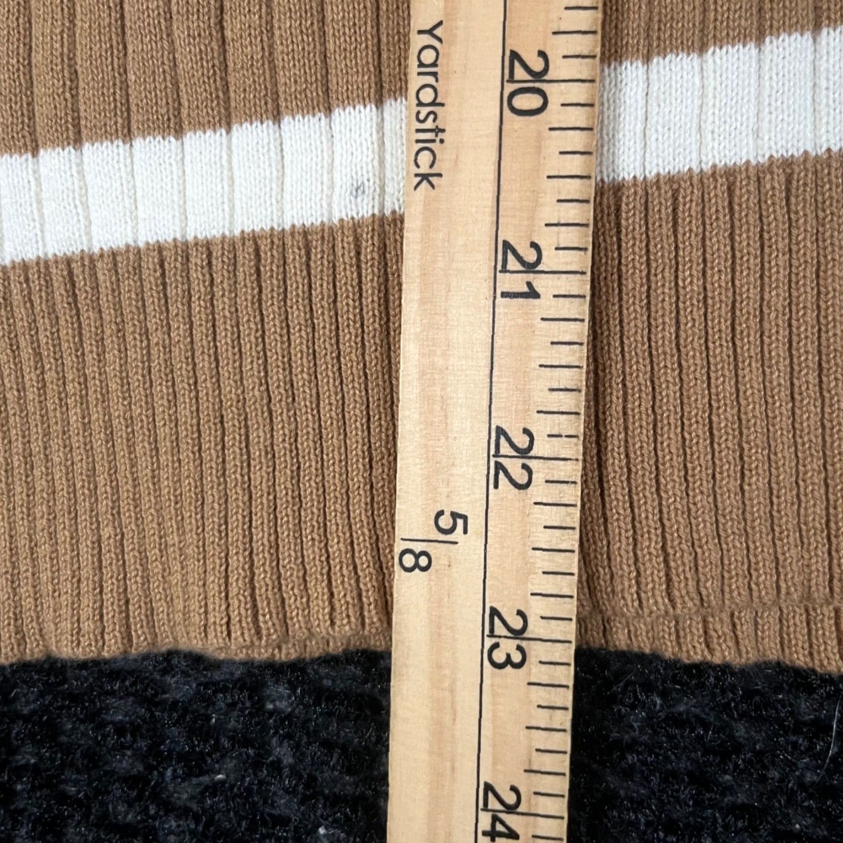 Ralph Lauren Lauren Ralph Lauren Tan White Striped Ribbed Knit Button V-Neck Sweater Large Pullover Women Gift Logo Vintage No Size L / US 10 / IT 46 - 5 Thumbnail