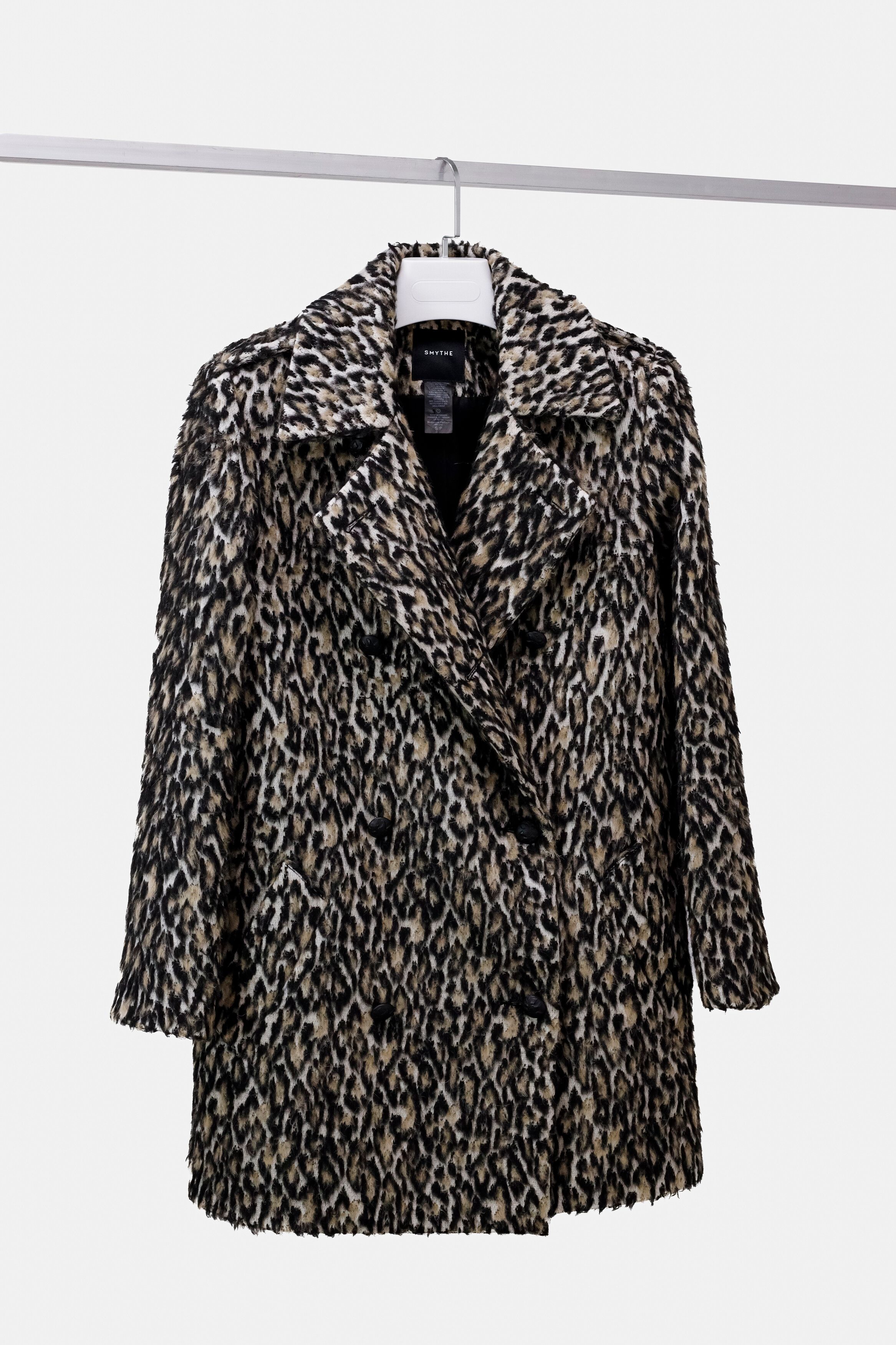 Smythe Smythe Leopard Print Tufted Pea Coat | Grailed