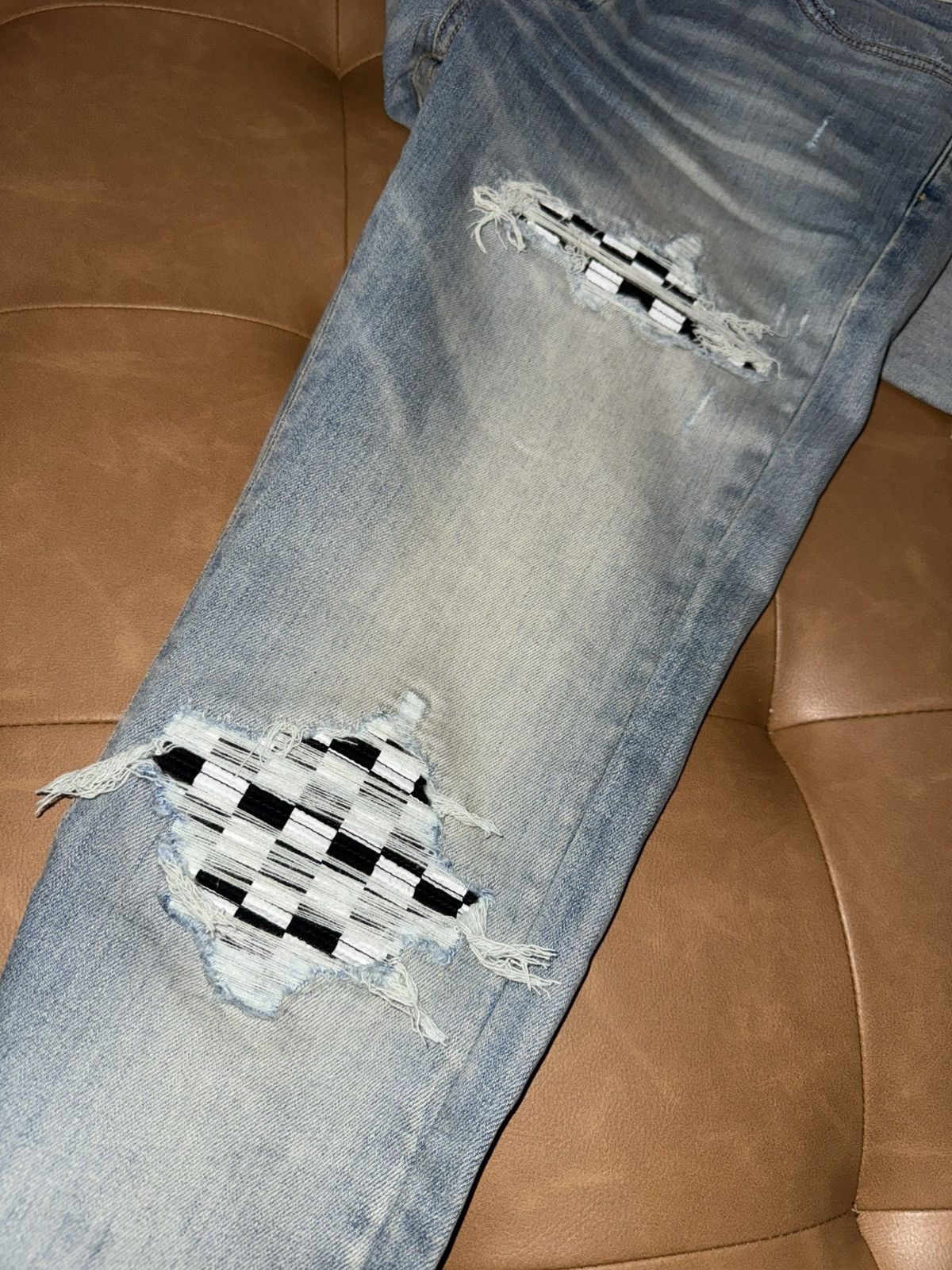 Amiri Amiri checkered patch mx1 jeans Size US 32 / EU 48 - 4 Thumbnail