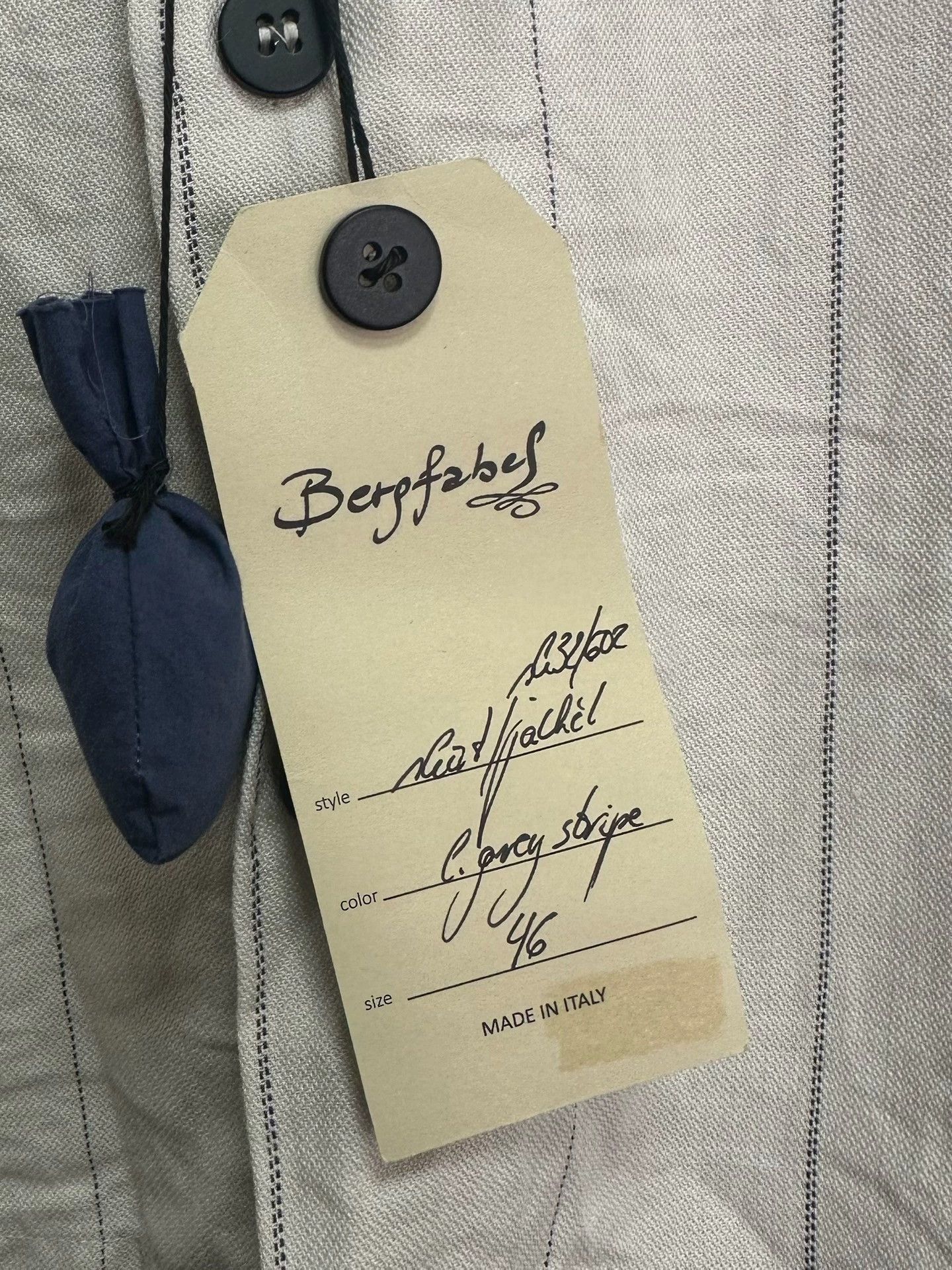 Bergfabel Bergfabel 19ss Linen Fine Stripe Oversized Jacket Size 46 Size US S / EU 44-46 / 1 - 7 Thumbnail