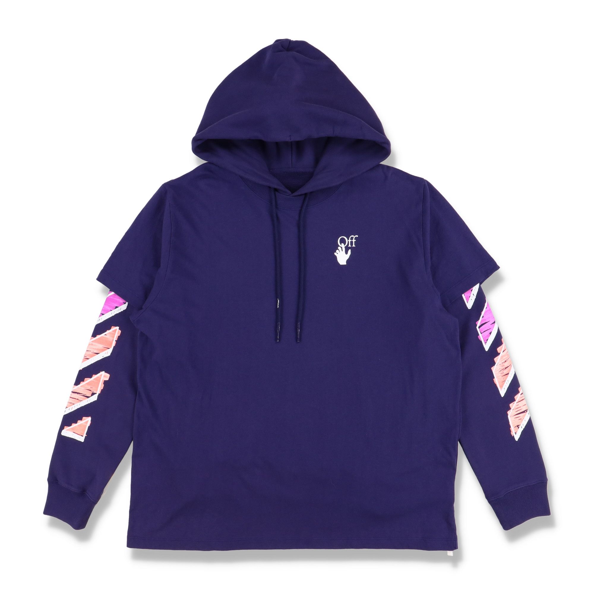 Off-White Blue Marker Arrows Oversized Layered Tee Hoodie Size US XS / EU 42 / 0 - 5 Thumbnail