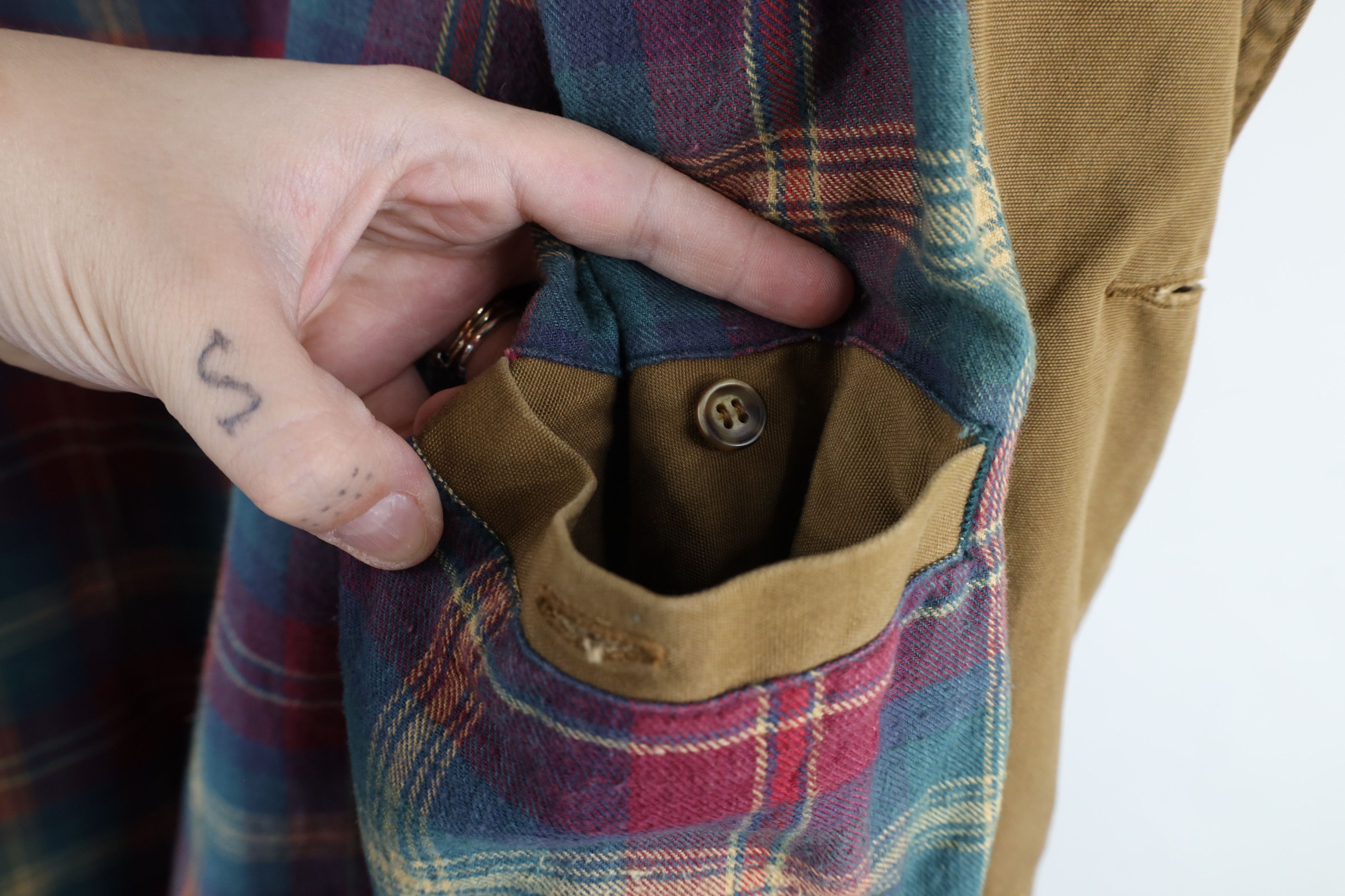 American Eagle Outfitters × Vintage Vintage 90s American Eagle Outfitters Flannel Lined Jacket Size US L / EU 52-54 / 3 - 11 Thumbnail