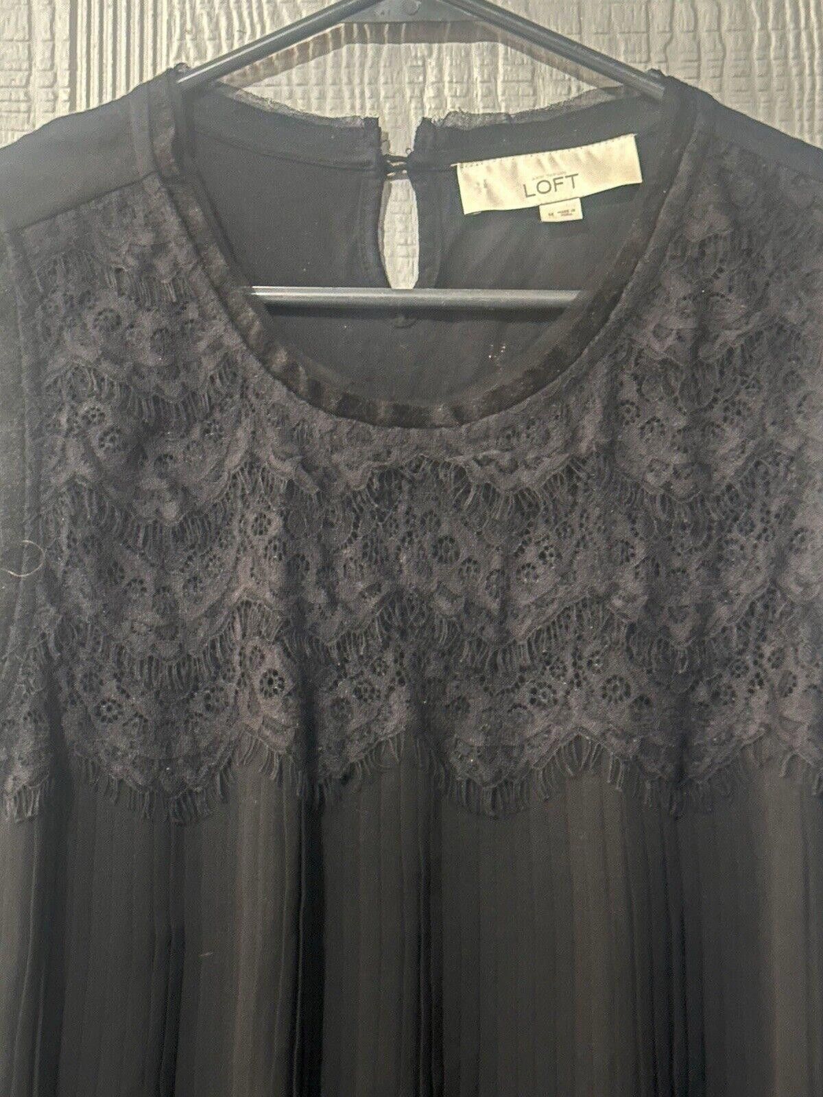 Designer Loft Blouse Medium Career Grunge Goth Lace Front Size M / US 6-8 / IT 42-44 - 2 Thumbnail