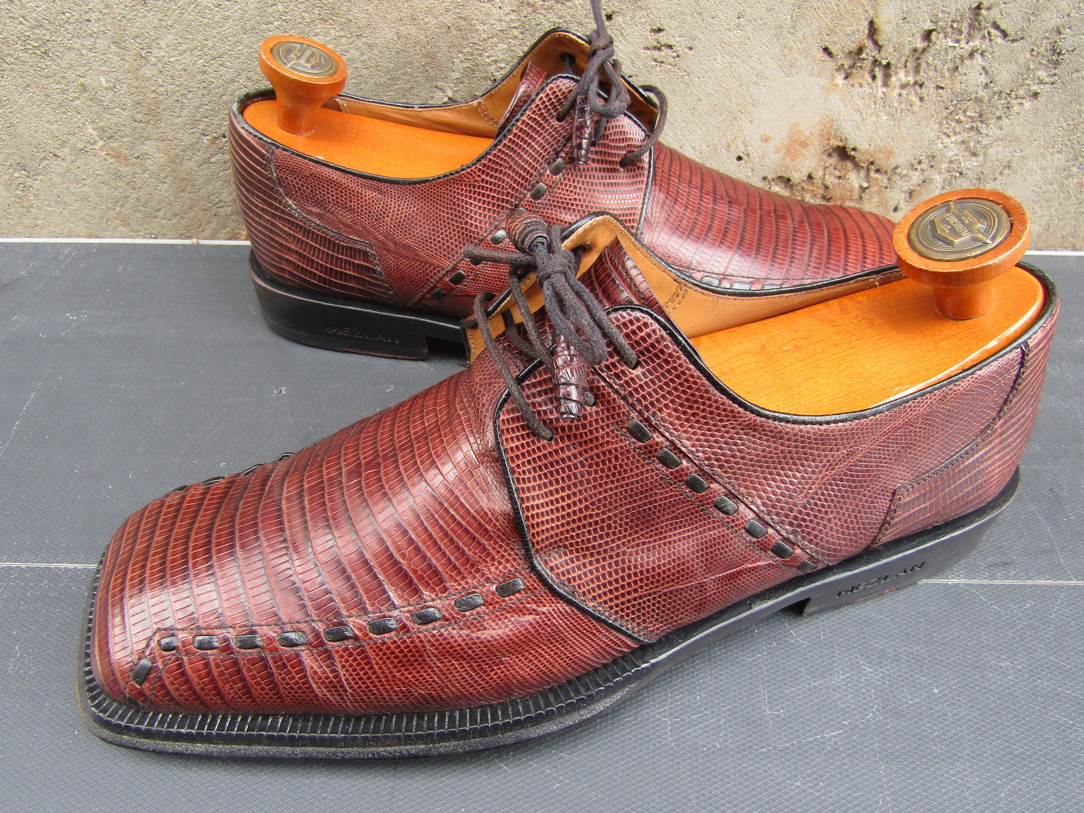 Mezlan Mezlan Platinum Genuine Lizard Leather Oxford Shoes Size US 8.5 / EU 41-42 - 1 Thumbnail