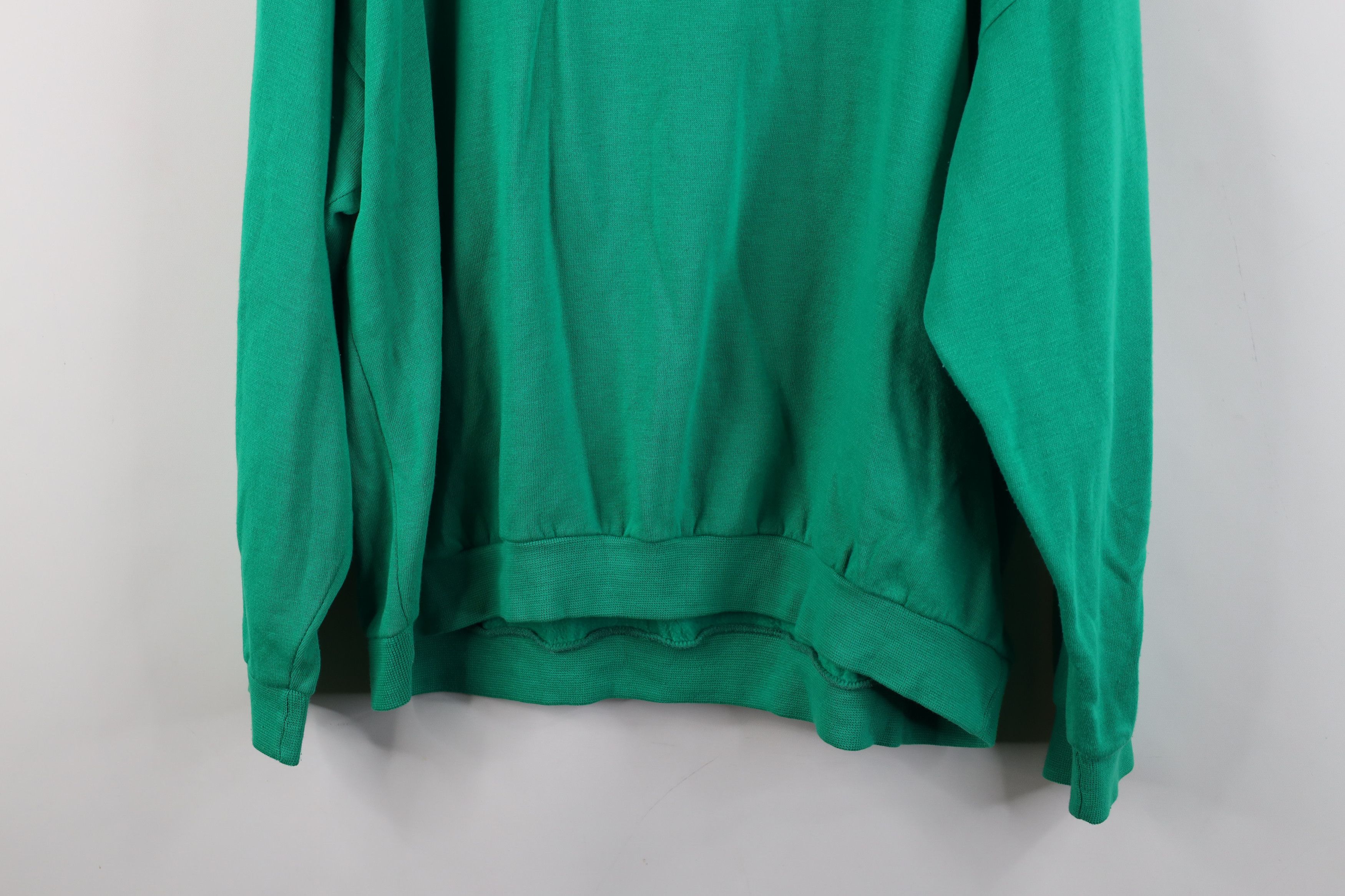 Vintage Vintage 90s Streetwear Blank Turtleneck Sweatshirt Green Size XXL / US 16-18 / IT 52-54 - 10 Thumbnail