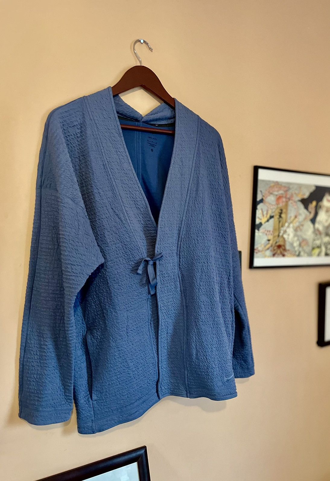 image of Nike Yoga Dri-Fit Noragi Kimono Japanese Top in Slate, Men's (Size Medium)