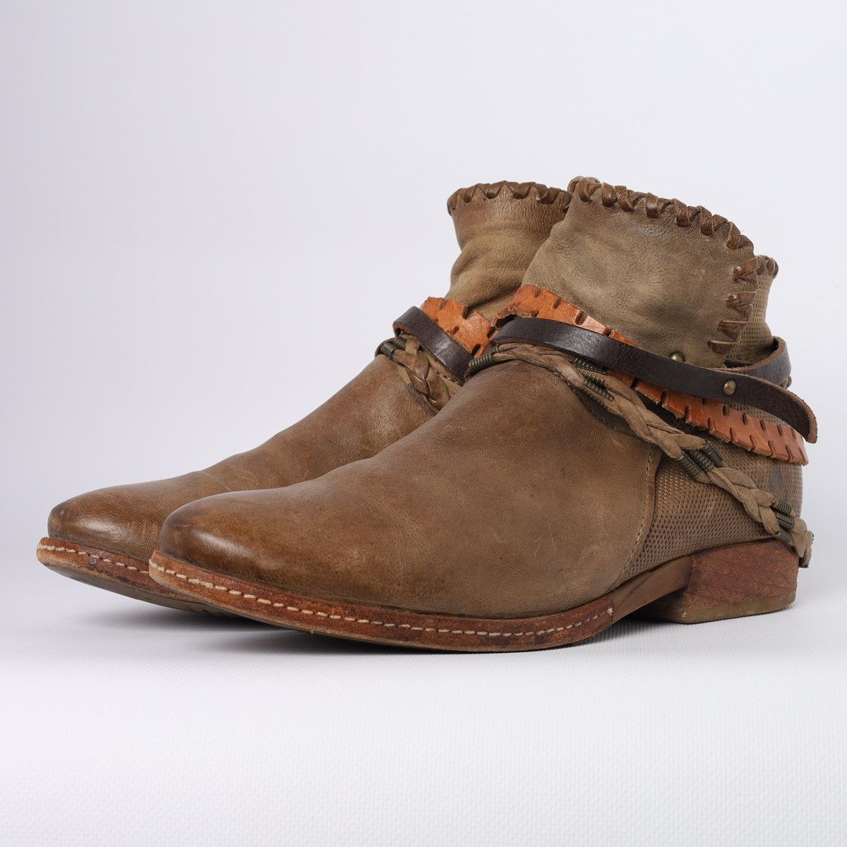 A.S.98 A.S.98 Airstep As 98 Leather Ankle Boots Straps Belt Shoes Size US 10 / IT 40 - 5 Thumbnail