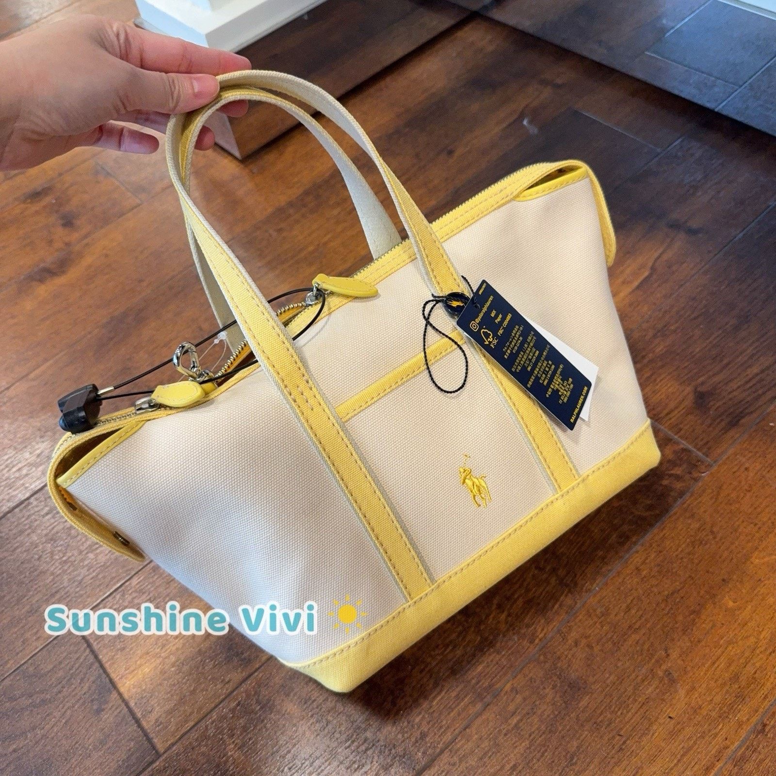Polo Ralph Lauren NWT Polo Ralph Lauren Canvas Tote Bag Crossbody Cam Yellow Size ONE SIZE - 1 Thumbnail