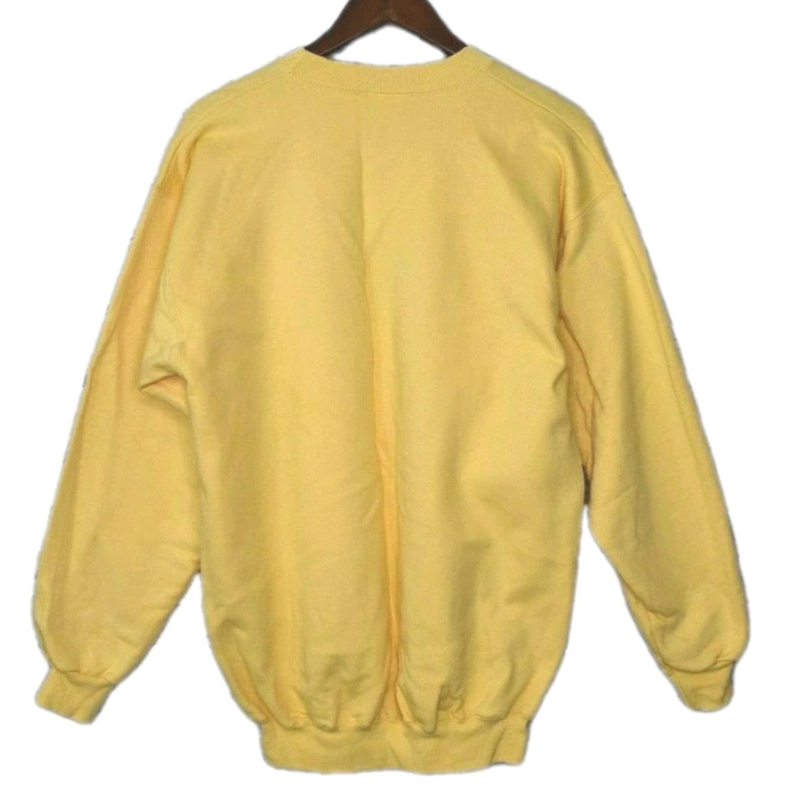 Hanes VINTAGE Hanes Sweatshirt Unisex Adults Crew Neck Long Sleeve Yellow Cotton Blend Embroidered San Francisco California Golden Gate Bridge Medium Size US M / EU 48-50 / 2 - 4 Thumbnail